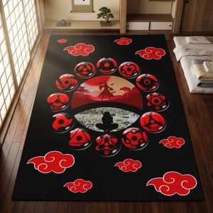 Akatsuki Naruto 2 Area Rug, Non-Slip Living Room Floor Mat, Soft Bedroom Carpet, Washable Home Decor