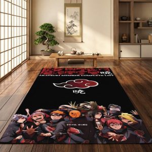 Akatsuki Naruto 3 Area Rug, Non-Slip Living Room Floor Mat, Soft Bedroom Carpet, Washable Home Decor