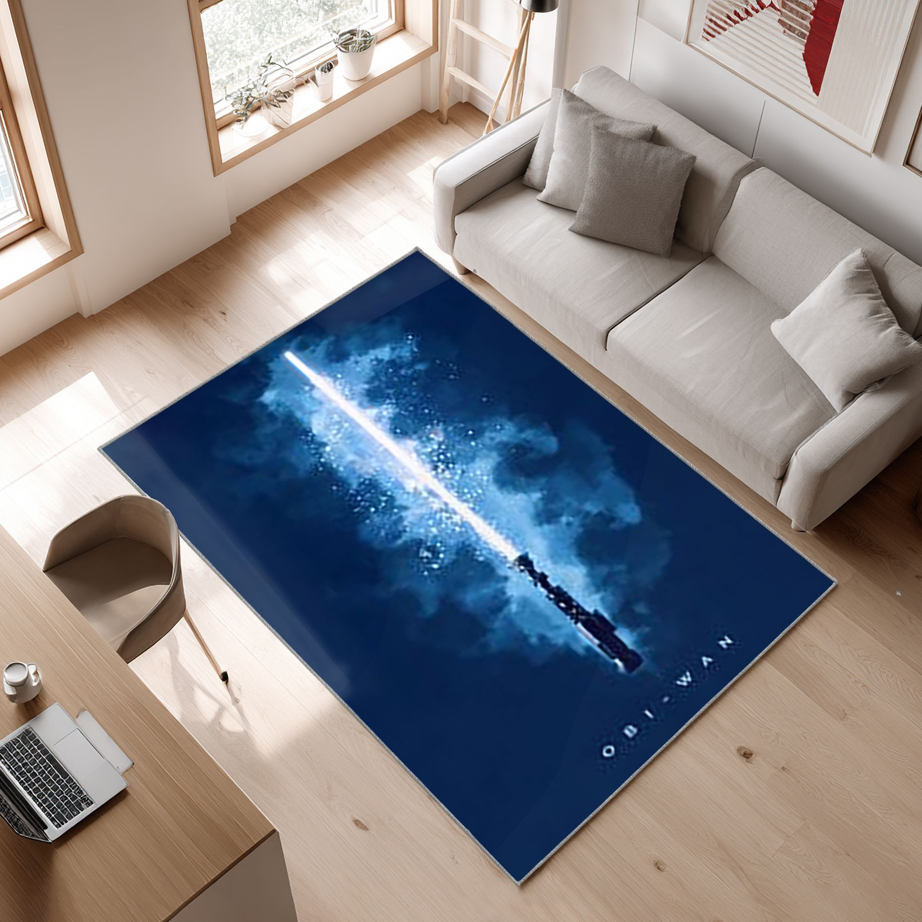 Anakin Star Wars Film Star Wars Lichtschwerter Area Rug, Non-Slip Living Room Floor Mat, Soft Bedroom Carpet, Washable Home Decor