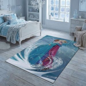Anna Elsa Disney 14 Area Rug, Non-Slip Living Room Floor Mat, Soft Bedroom Carpet, Washable Home Decor