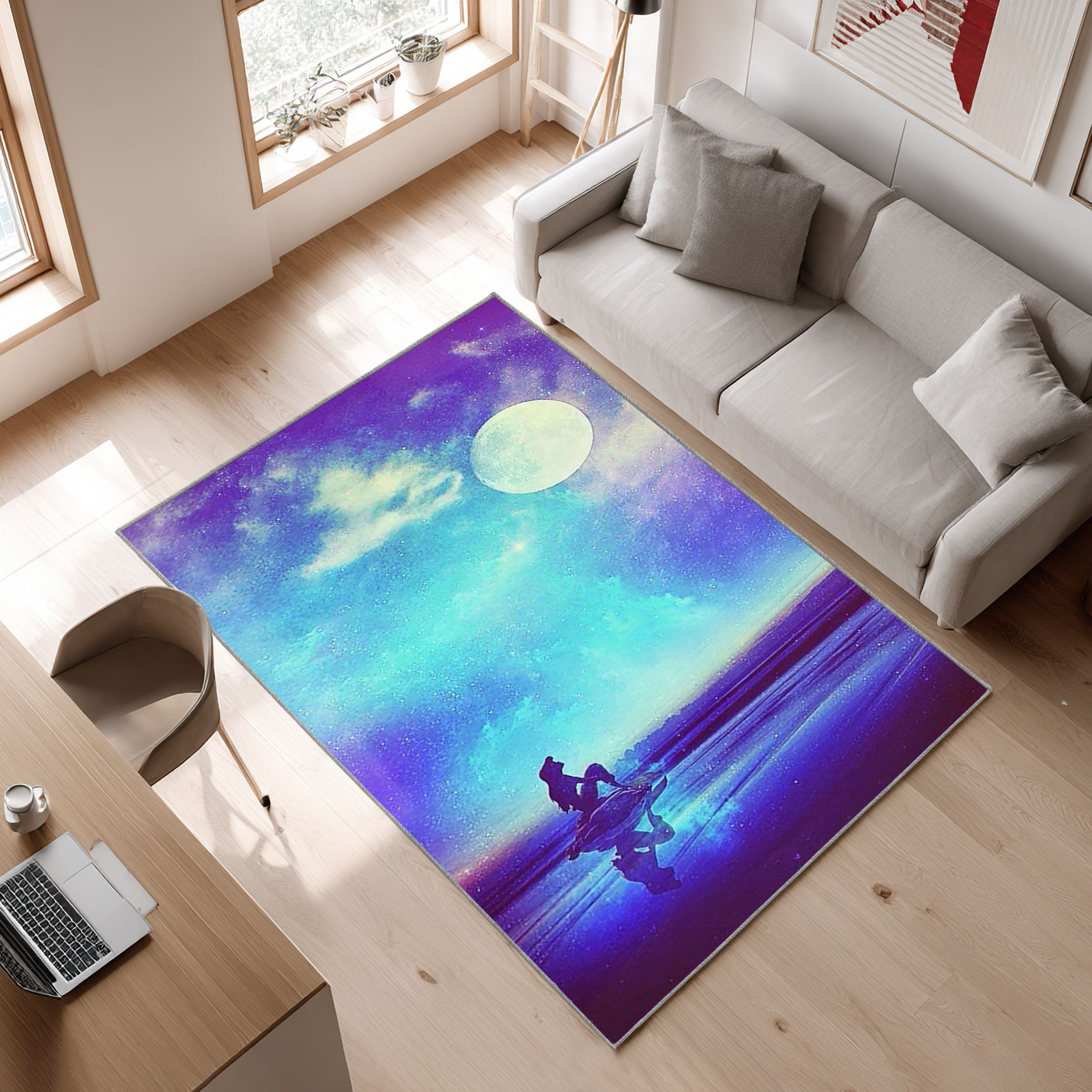 Ariel, Disney, Love, Mermaid, Princess Area Rug, Non-Slip Living Room Floor Mat, Soft Bedroom Carpet, Washable Home Decor