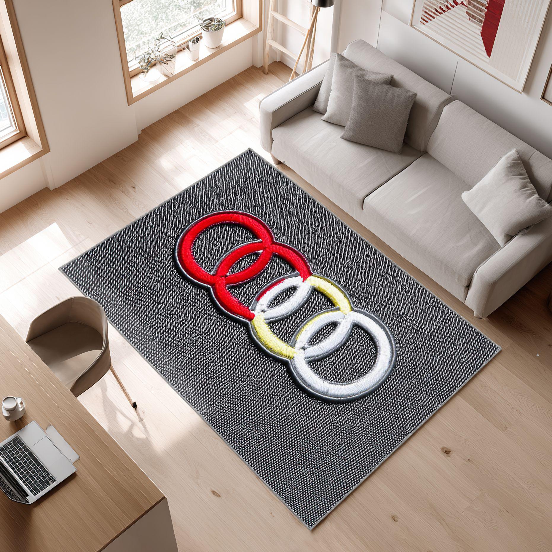 AUDI Design Carpet Gray Concept 154 Area Rug, Non-Slip Living Room Floor Mat, Soft Bedroom Carpet, Washable Home Decor