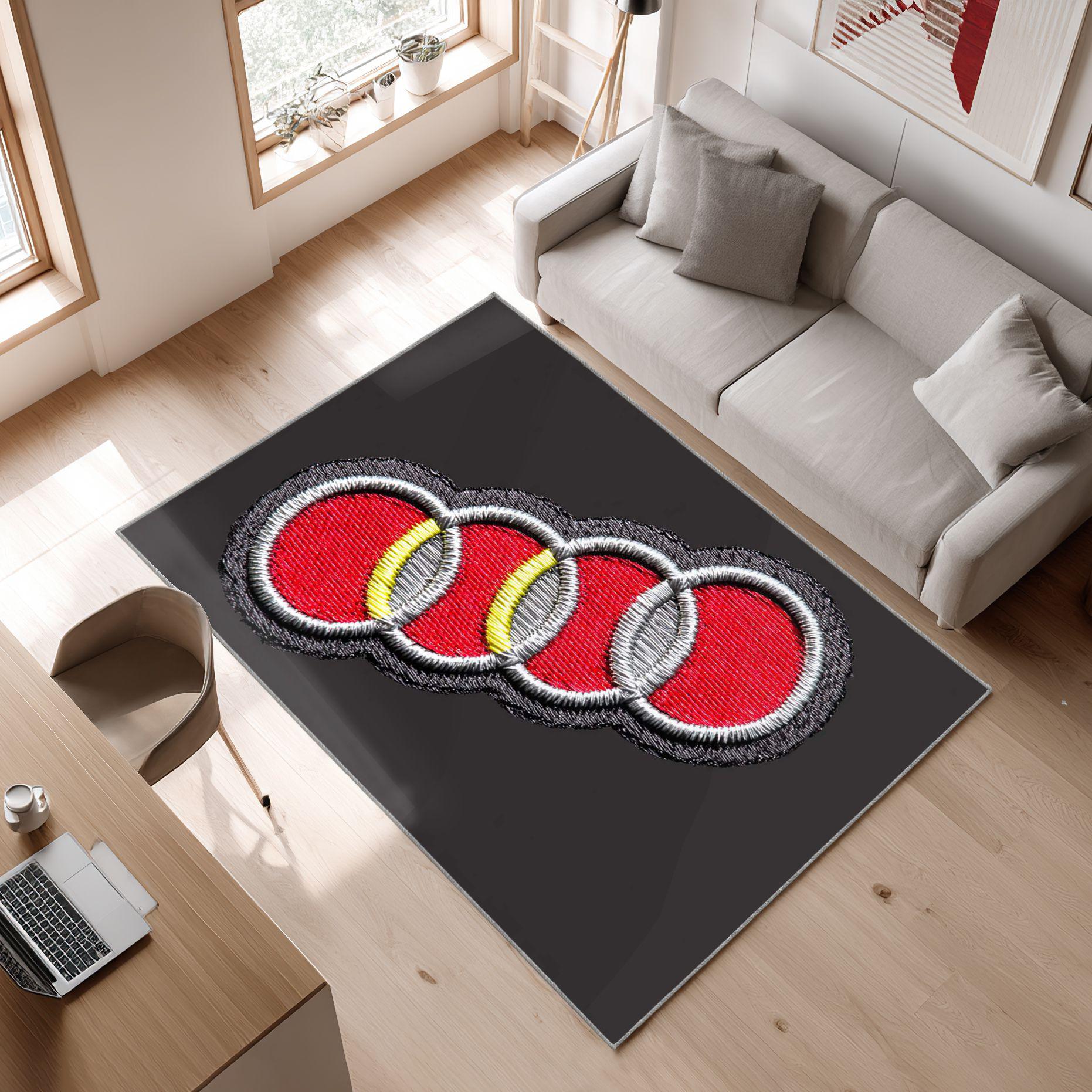 AUDI Visual Concept Carpet Dark Style 152 Area Rug, Non-Slip Living Room Floor Mat, Soft Bedroom Carpet, Washable Home Decor