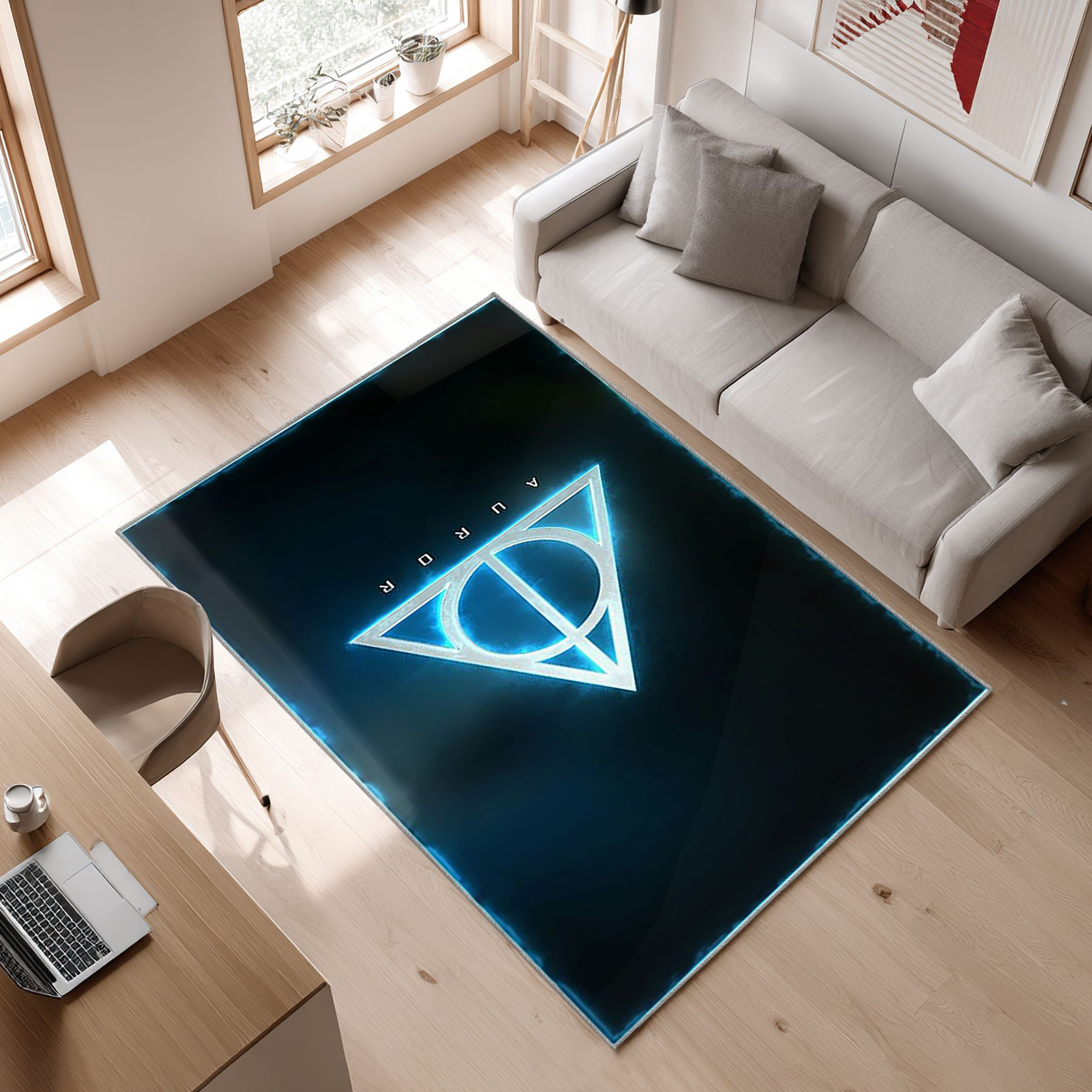 Auror Harry Potter Bereich Bodendekoration Und Area Rug, Non-Slip Living Room Floor Mat, Soft Bedroom Carpet, Washable Home Decor