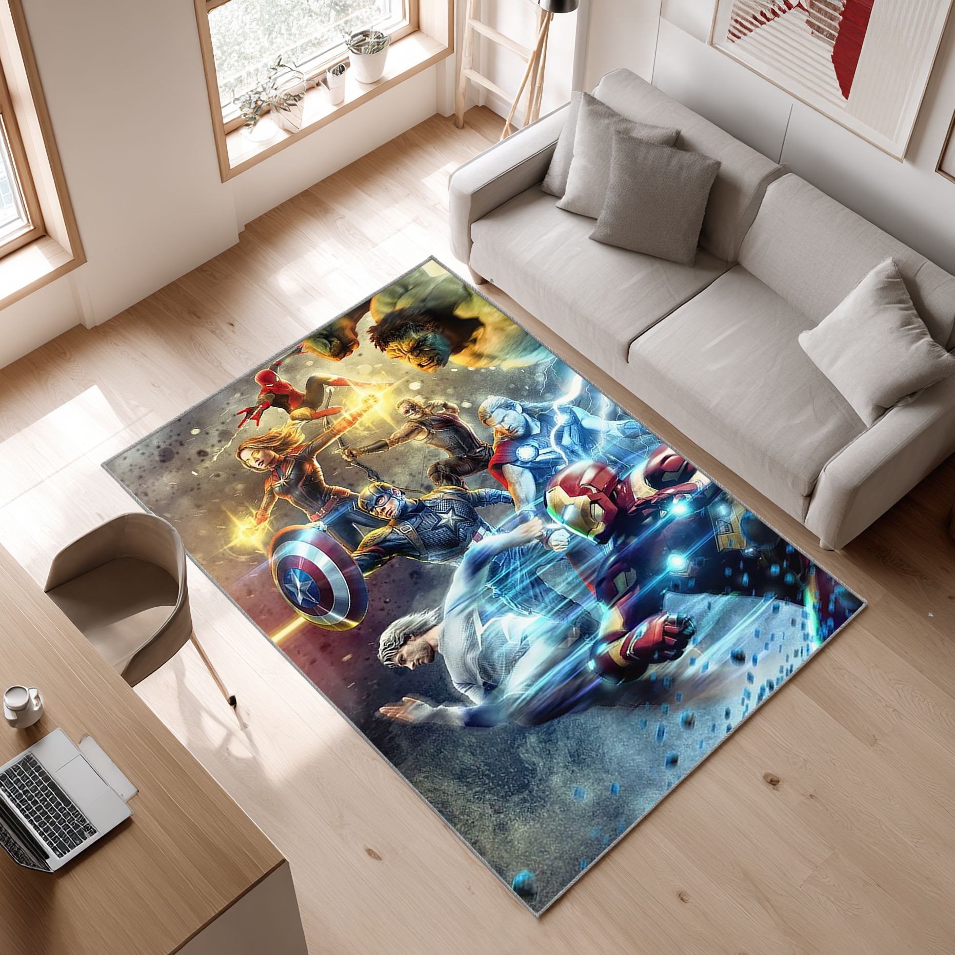 Avengers, Phone Wallpapers, Marvel Area Rug, Non-Slip Living Room Floor Mat, Soft Bedroom Carpet, Washable Home Decor
