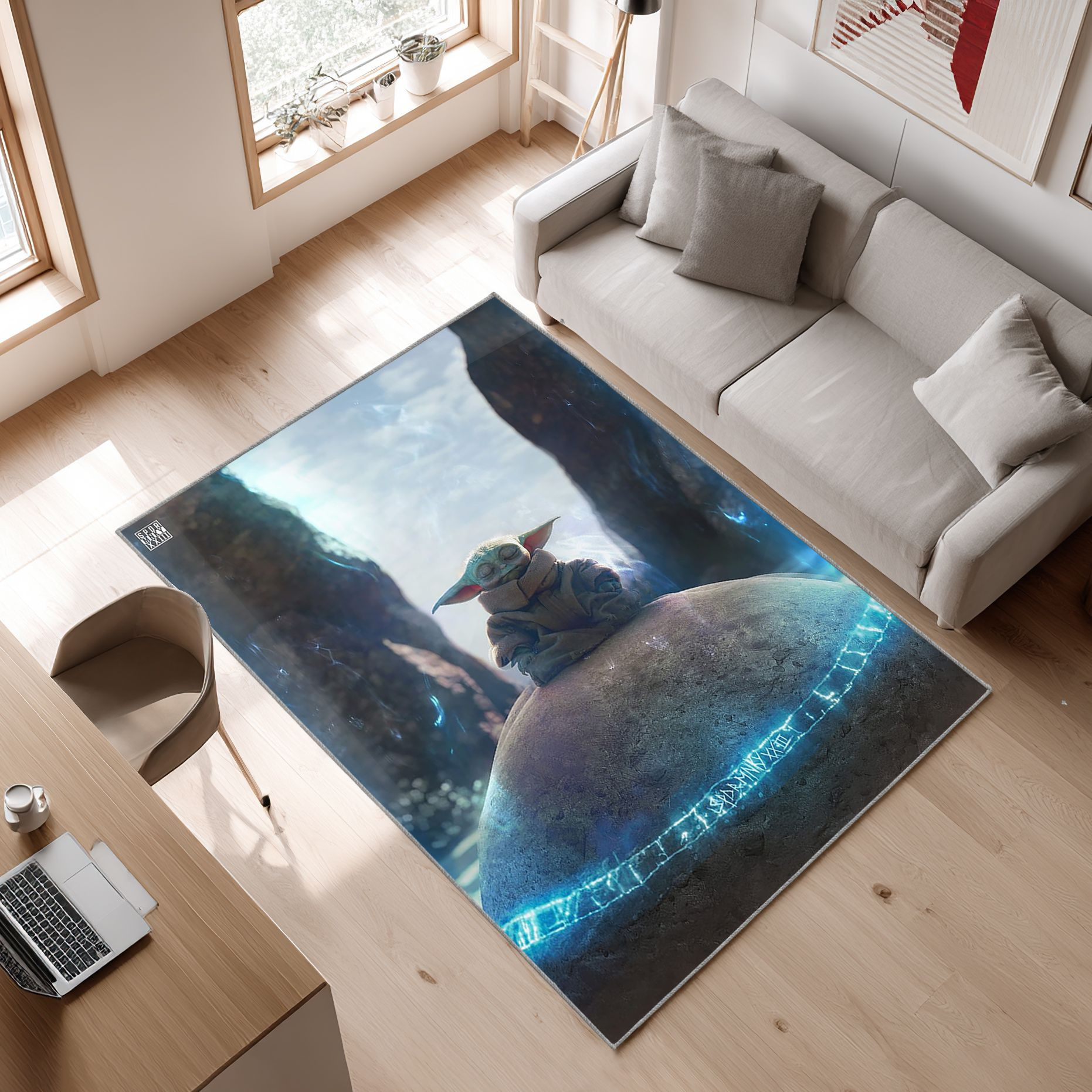 Baby Yoda Grogu, Baby Yoda, Grogu, Star Wars Area Rug, Non-Slip Living Room Floor Mat, Soft Bedroom Carpet, Washable Home Decor