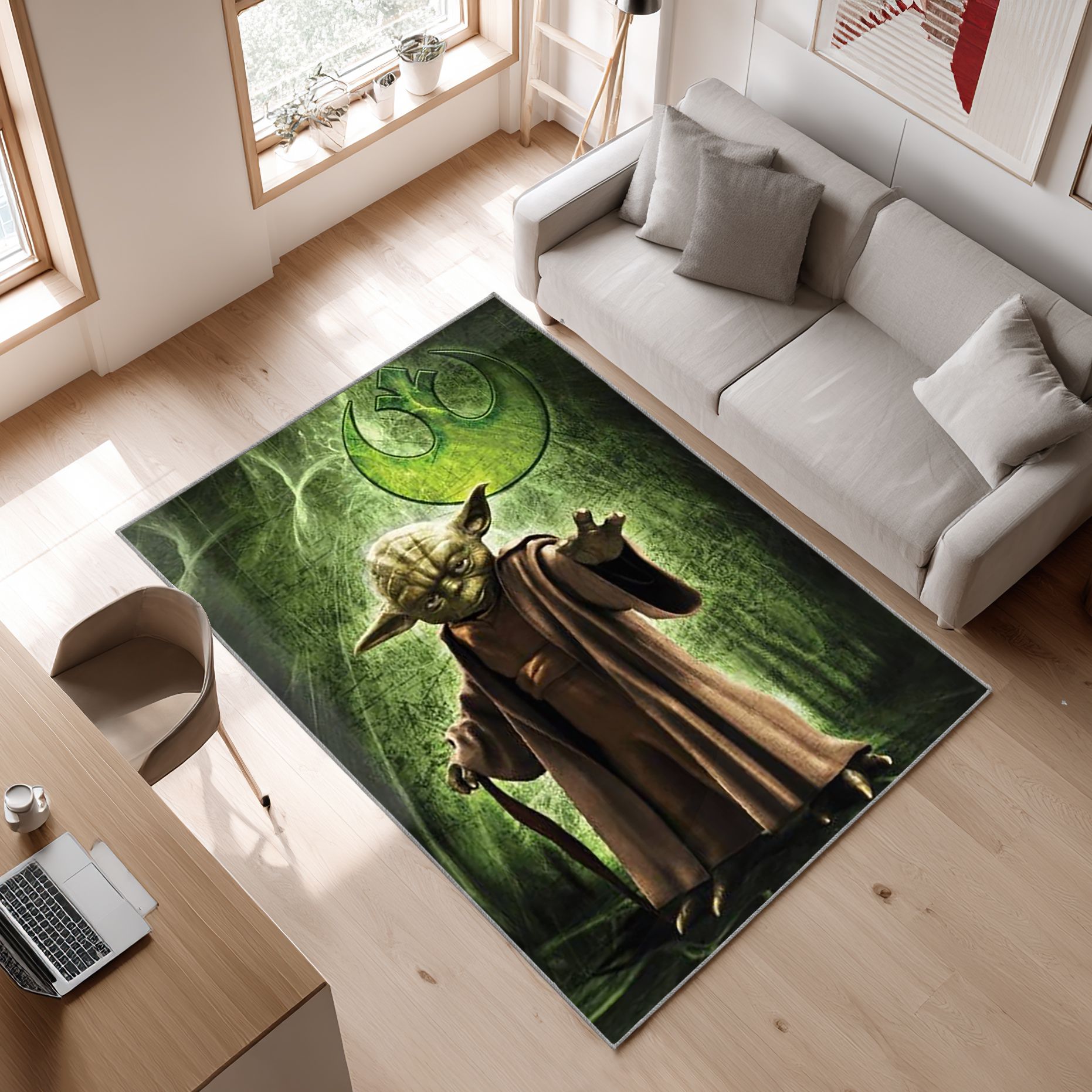 Baby Yoda The Mandalorian S Cute Star Wars Film Area Rug, Non-Slip Living Room Floor Mat, Soft Bedroom Carpet, Washable Home Decor