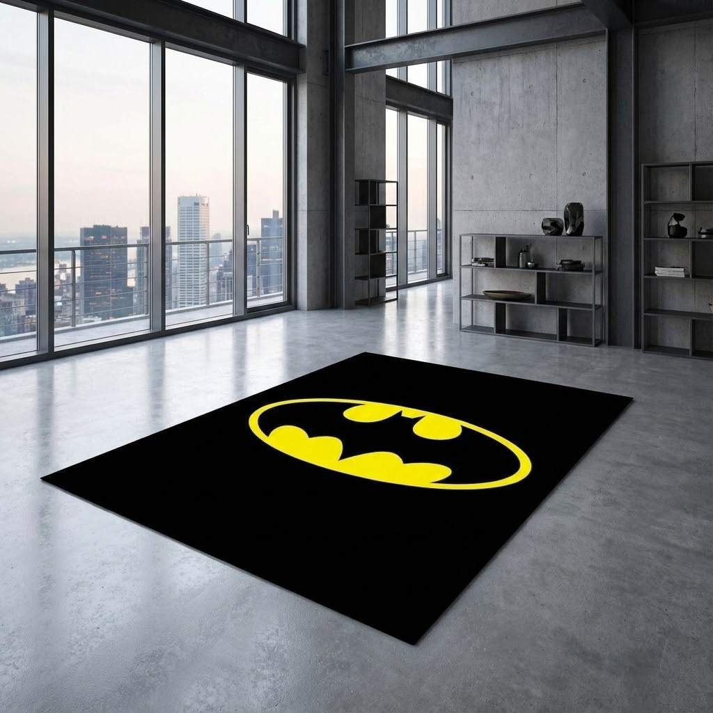 Batman DC 40 Area Rug, Non-Slip Living Room Floor Mat, Soft Bedroom Carpet, Washable Home Decor