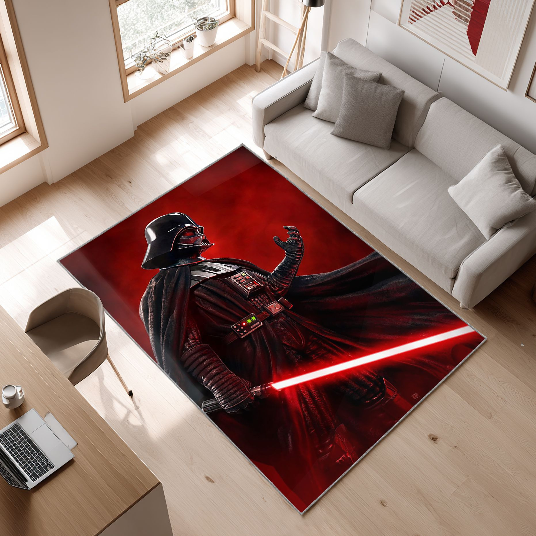 Darth Vader, Star Wars, Vader Area Rug, Non-Slip Living Room Floor Mat, Soft Bedroom Carpet, Washable Home Decor