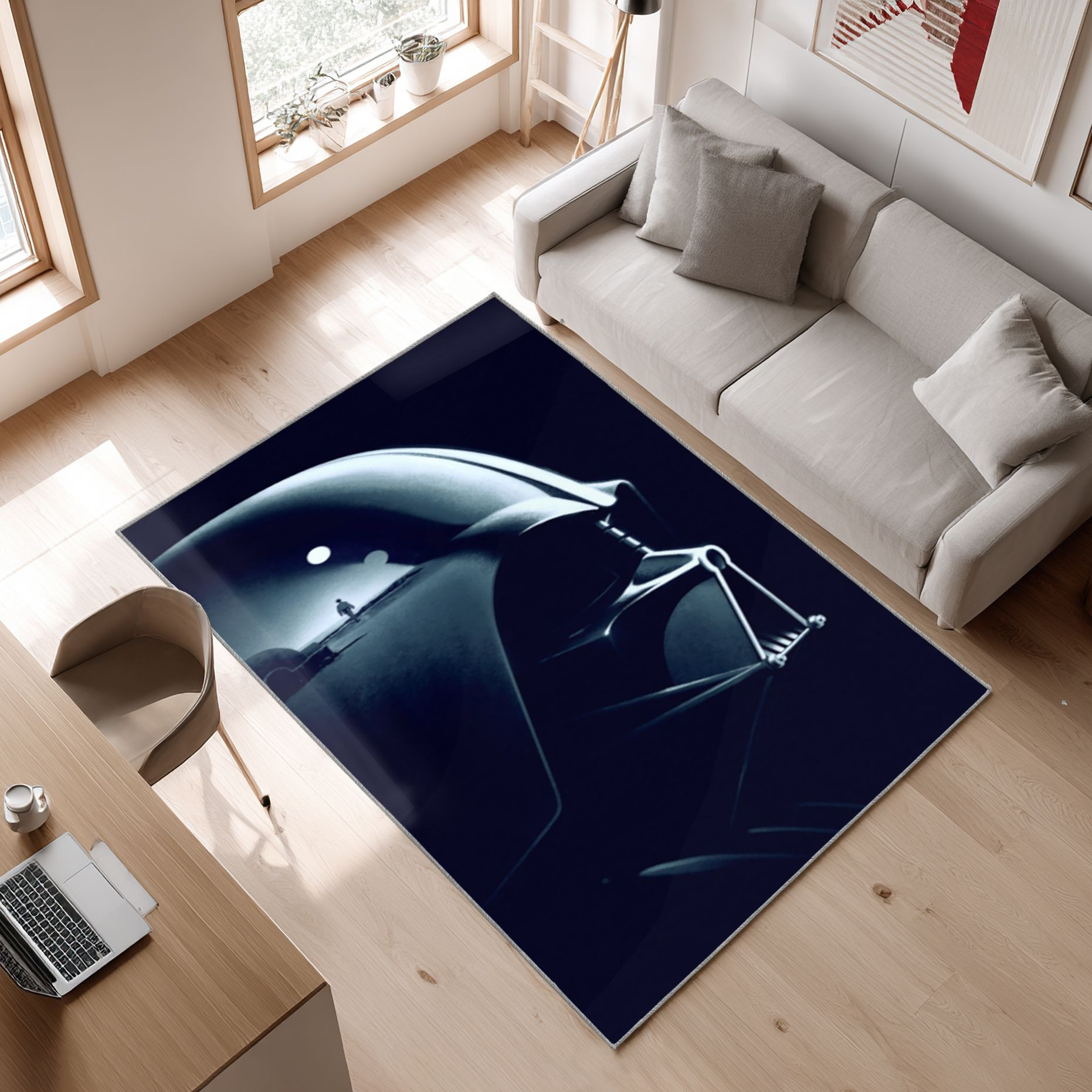 Darth Vader, Star Wars Area Rug, Non-Slip Living Room Floor Mat, Soft Bedroom Carpet, Washable Home Decor