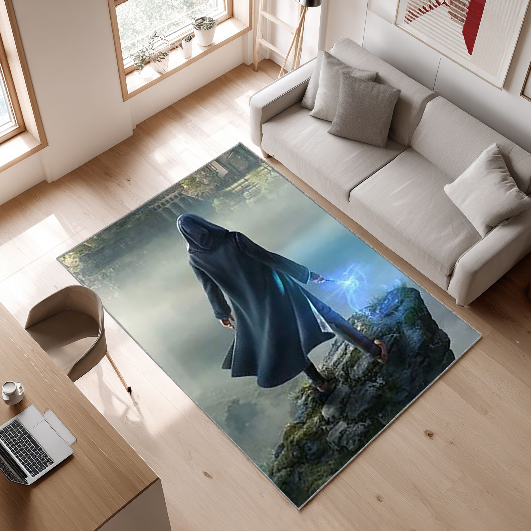 Das Vermachtnis Von Hogwarts, Harry Potter_001 Area Rug, Non-Slip Living Room Floor Mat, Soft Bedroom Carpet, Washable Home Decor