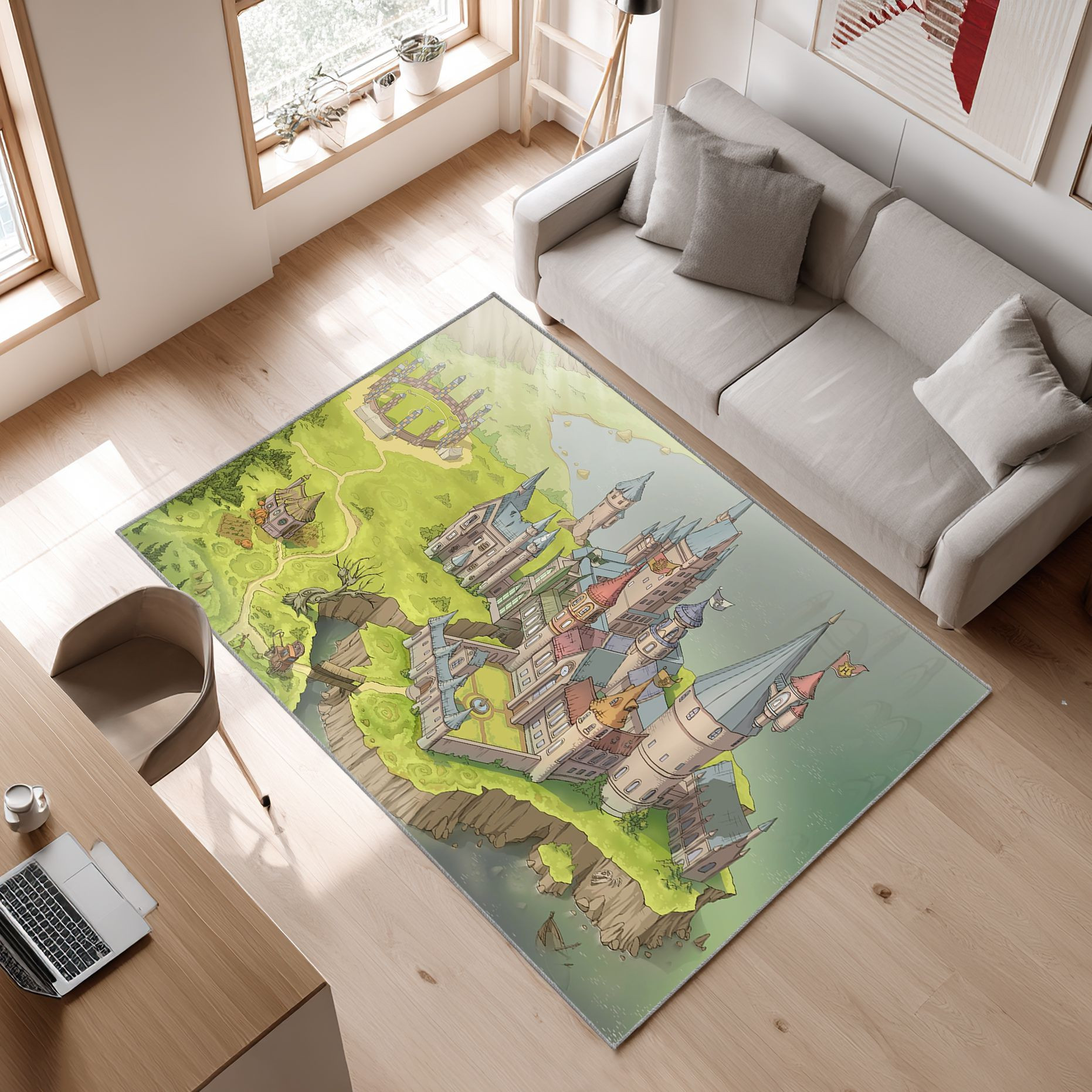 Film Harry Potter Hogwartse Area Rug, Non-Slip Living Room Floor Mat, Soft Bedroom Carpet, Washable Home Decor