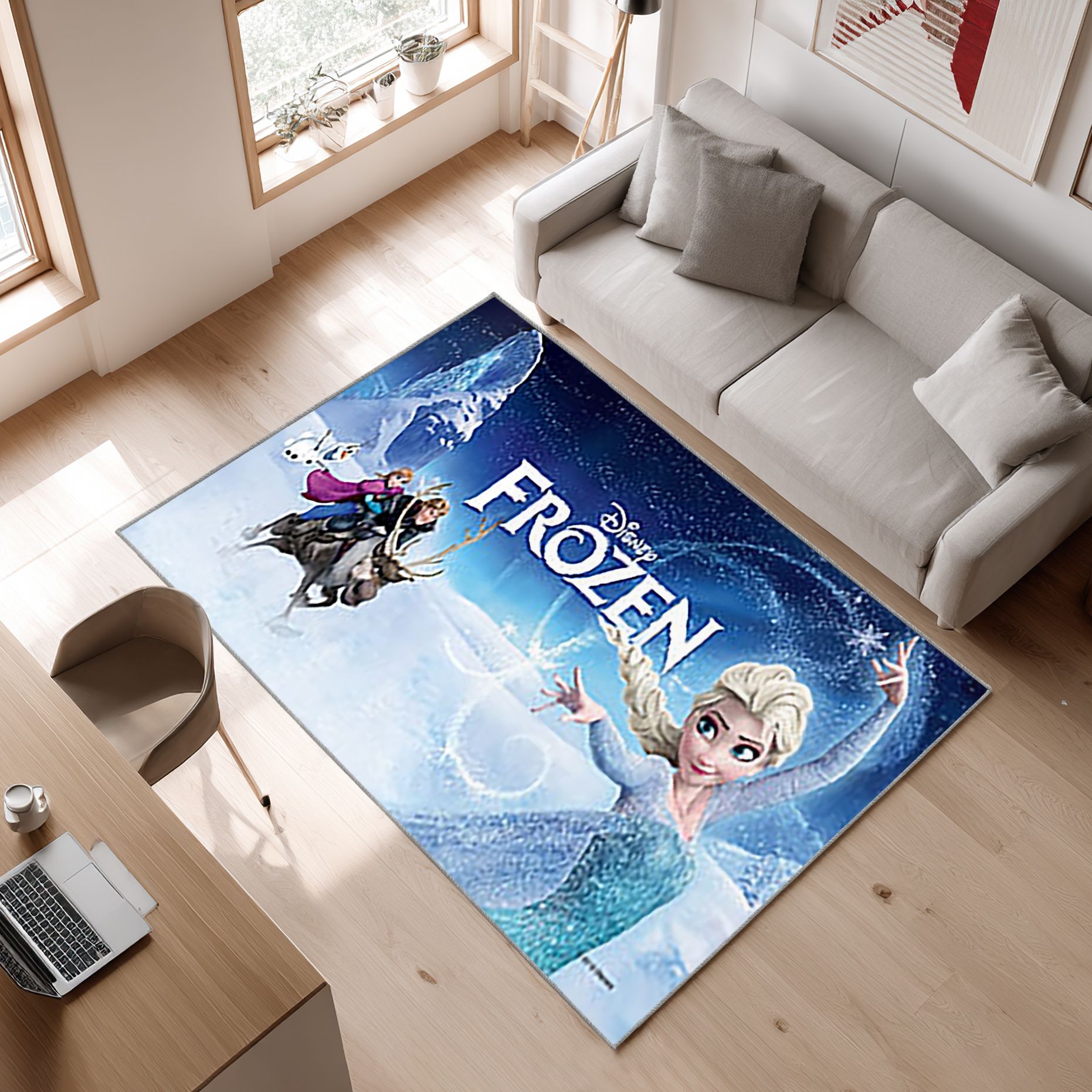 Frozen, Disney 29 Area Rug, Non-Slip Living Room Floor Mat, Soft Bedroom Carpet, Washable Home Decor