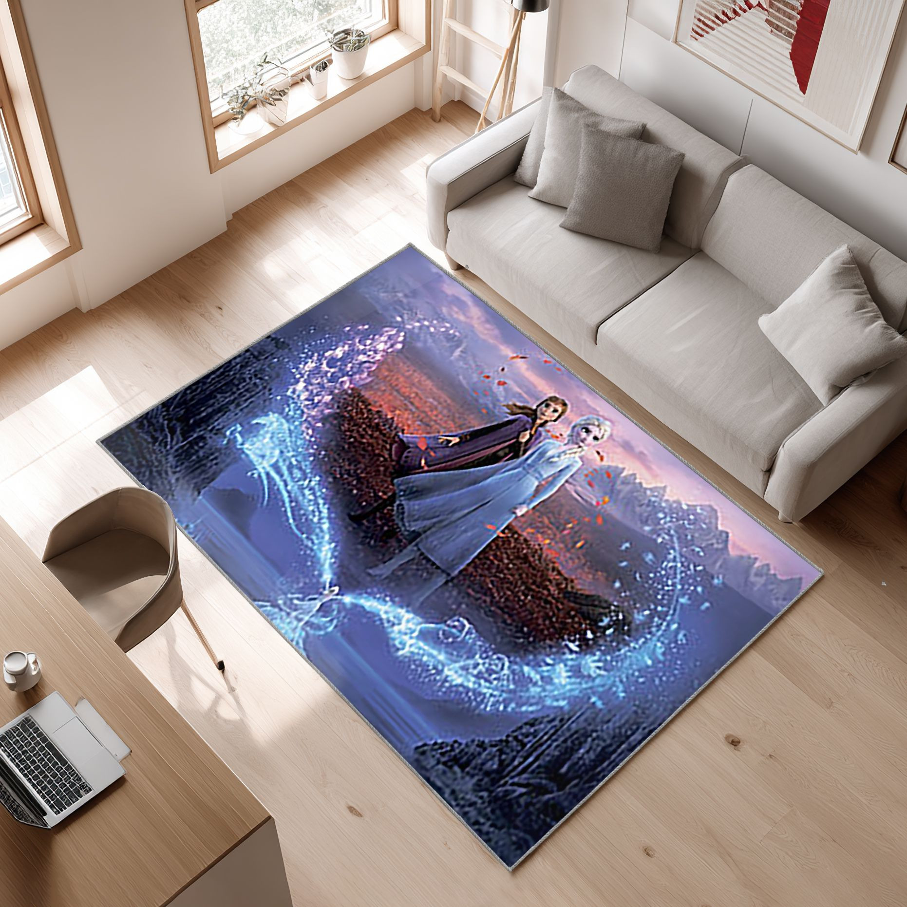 Frozen, Disney 31 Area Rug, Non-Slip Living Room Floor Mat, Soft Bedroom Carpet, Washable Home Decor