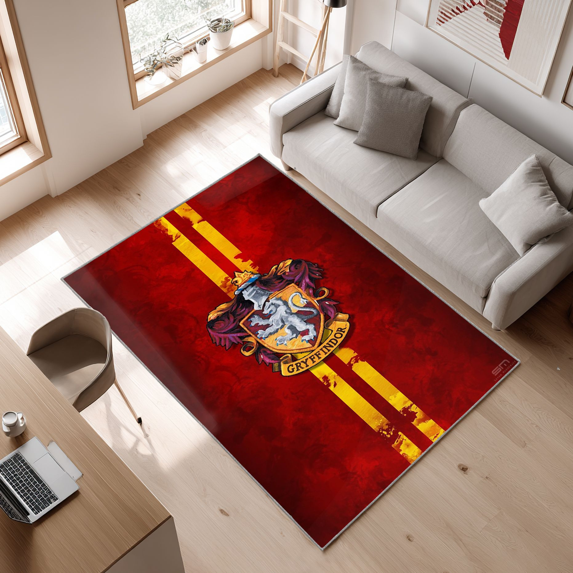 Harry Porter Pin Area Rug, Non-Slip Living Room Floor Mat, Soft Bedroom Carpet, Washable Home Decor