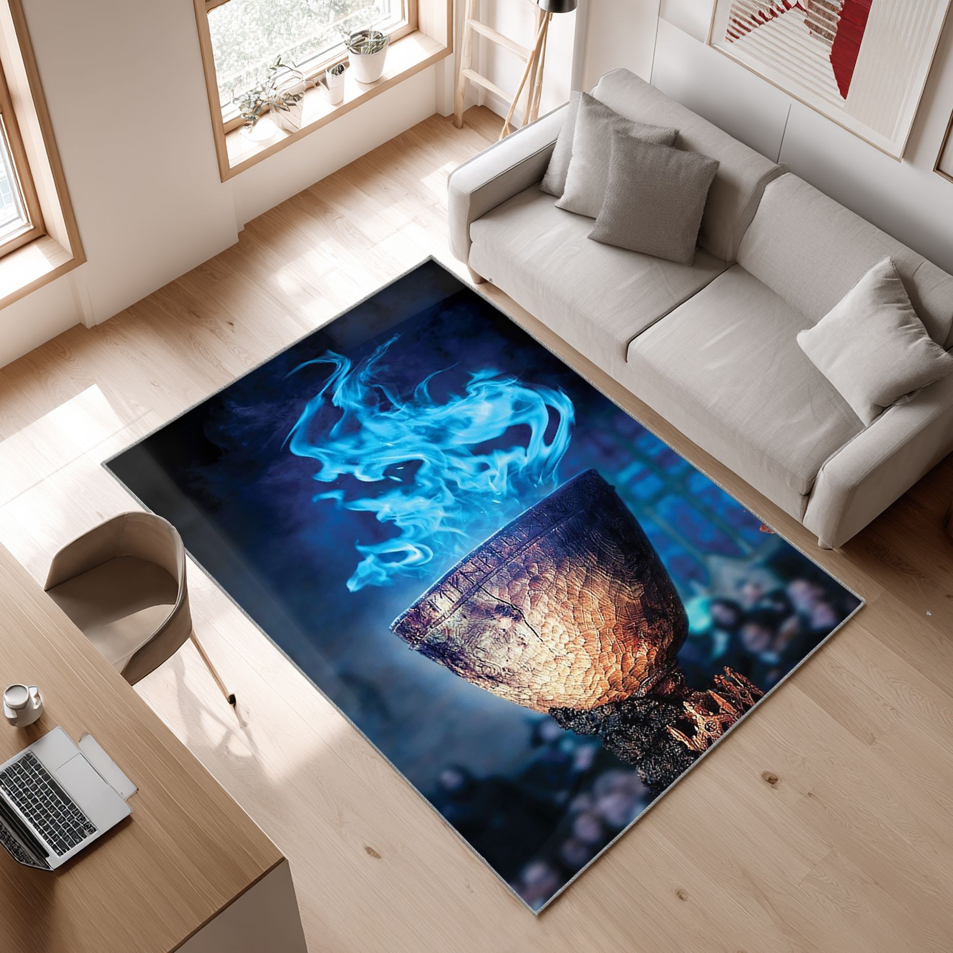Harry Potter And The Goblet Of Fire Map All Over Print Area Rug, Non-Slip Living Room Floor Mat, Soft Bedroom Carpet, Washable Home Decor