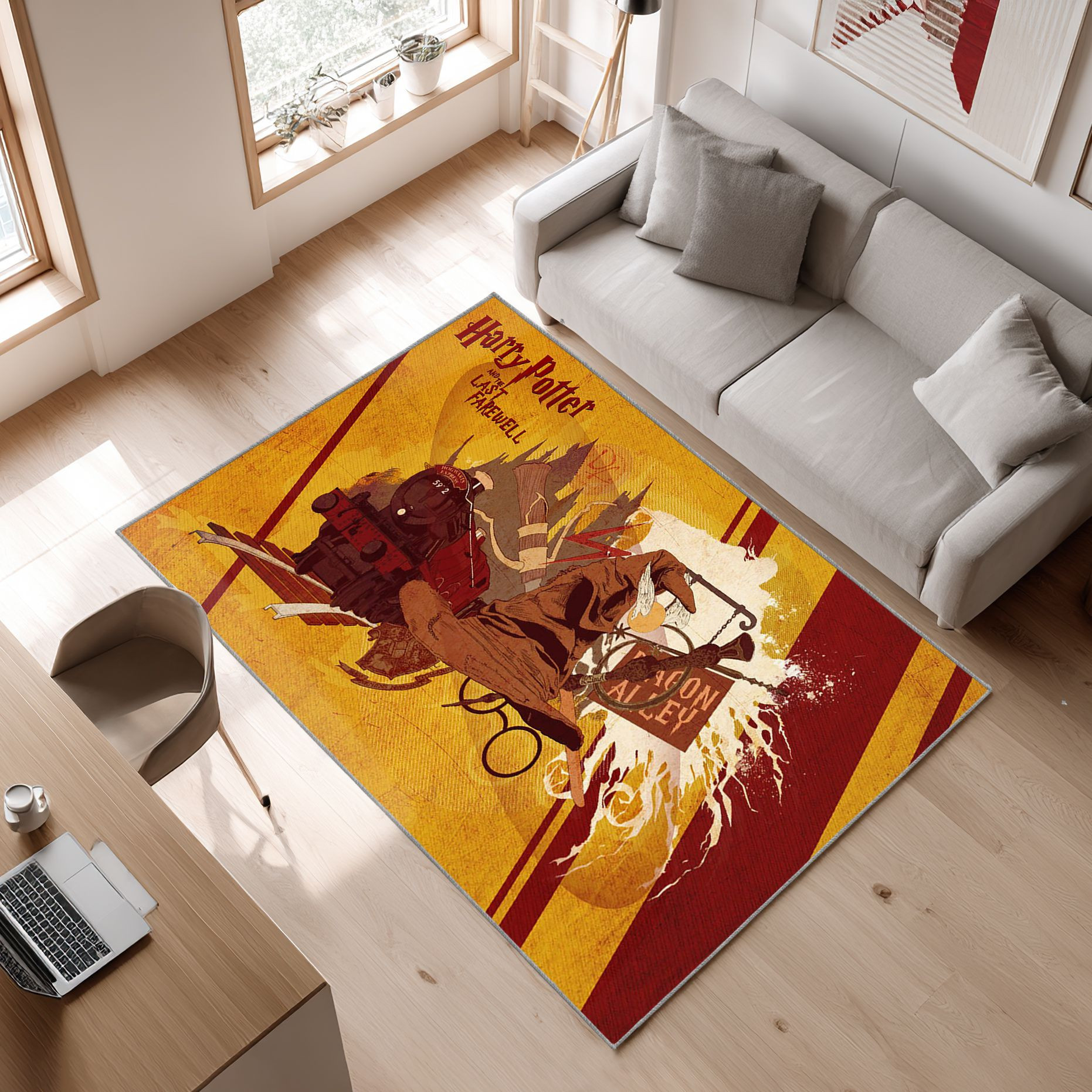 Harry Potter Film 14 Area Rug, Non-Slip Living Room Floor Mat, Soft Bedroom Carpet, Washable Home Decor