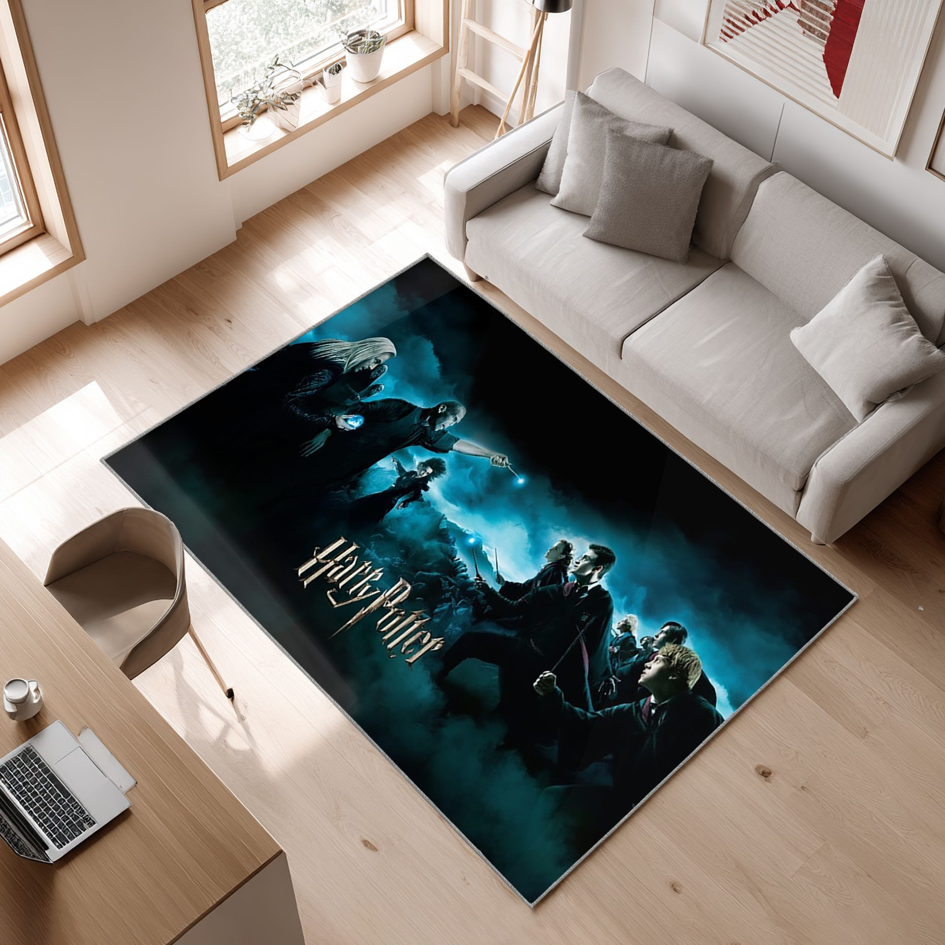 Harry Potter Fn161026 Bereich Bodendekor Bereich Area Rug, Non-Slip Living Room Floor Mat, Soft Bedroom Carpet, Washable Home Decor
