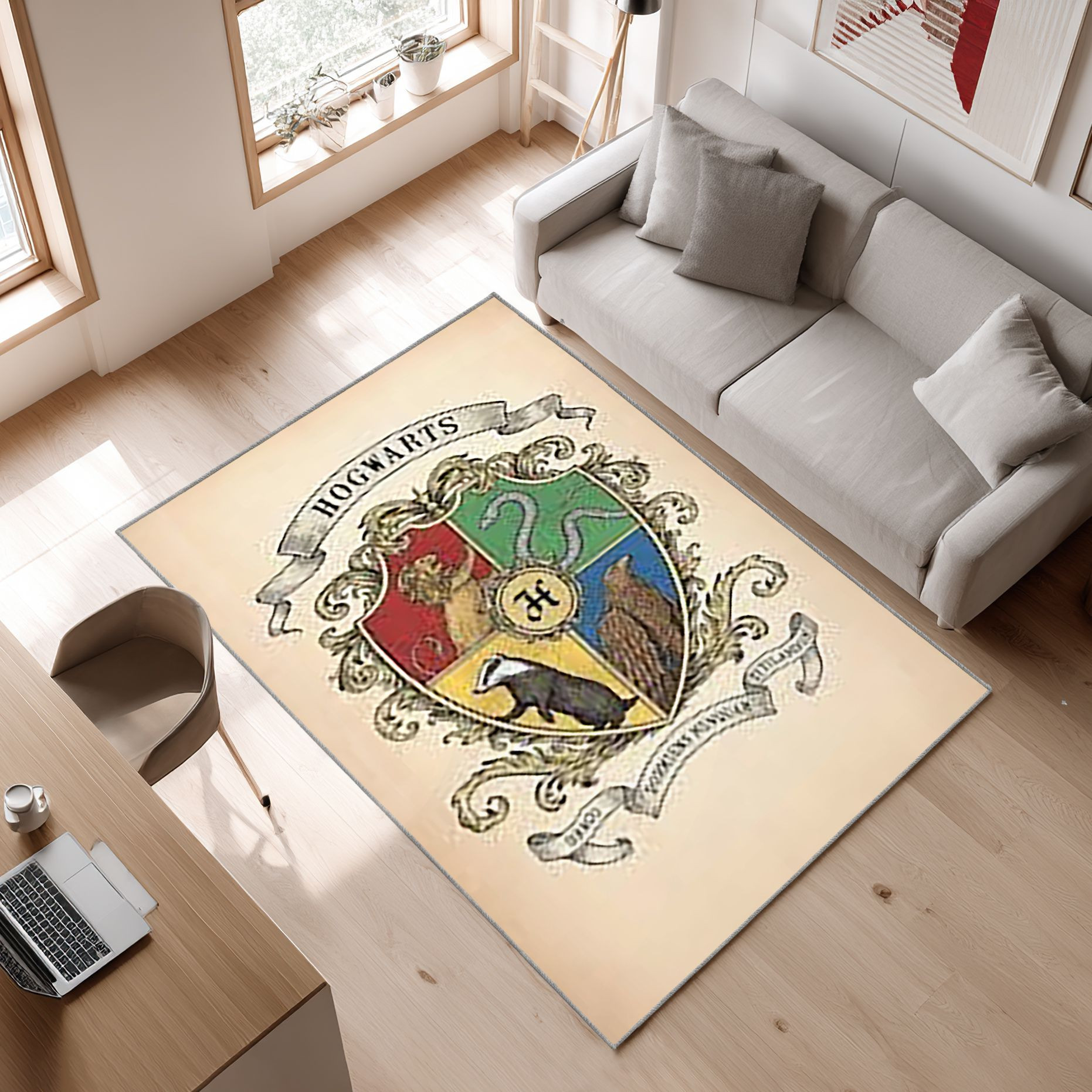Harry Potter Hogwarts School Of Witchcraft And Wizardry Movies Area Rug, Non-Slip Living Room Floor Mat, Soft Bedroom Carpet, Washable Home Decor