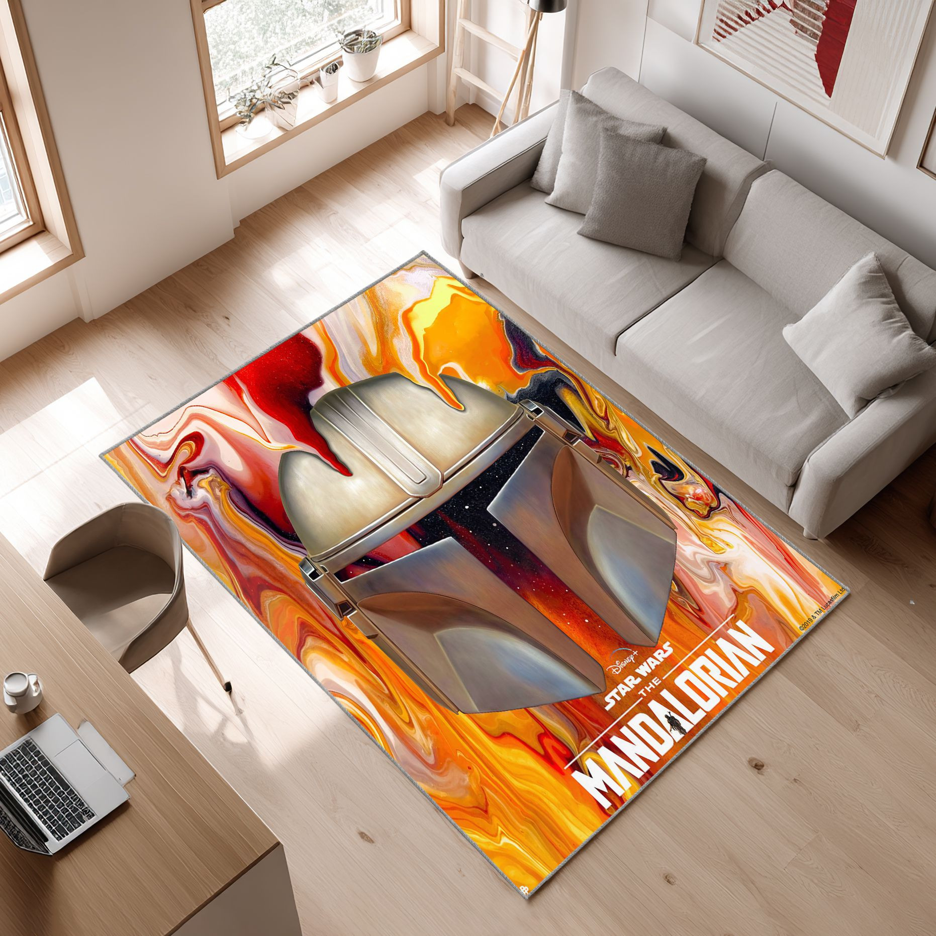 Mandalorian Baby Yoda Star Wars 126 Area Rug, Non-Slip Living Room Floor Mat, Soft Bedroom Carpet, Washable Home Decor