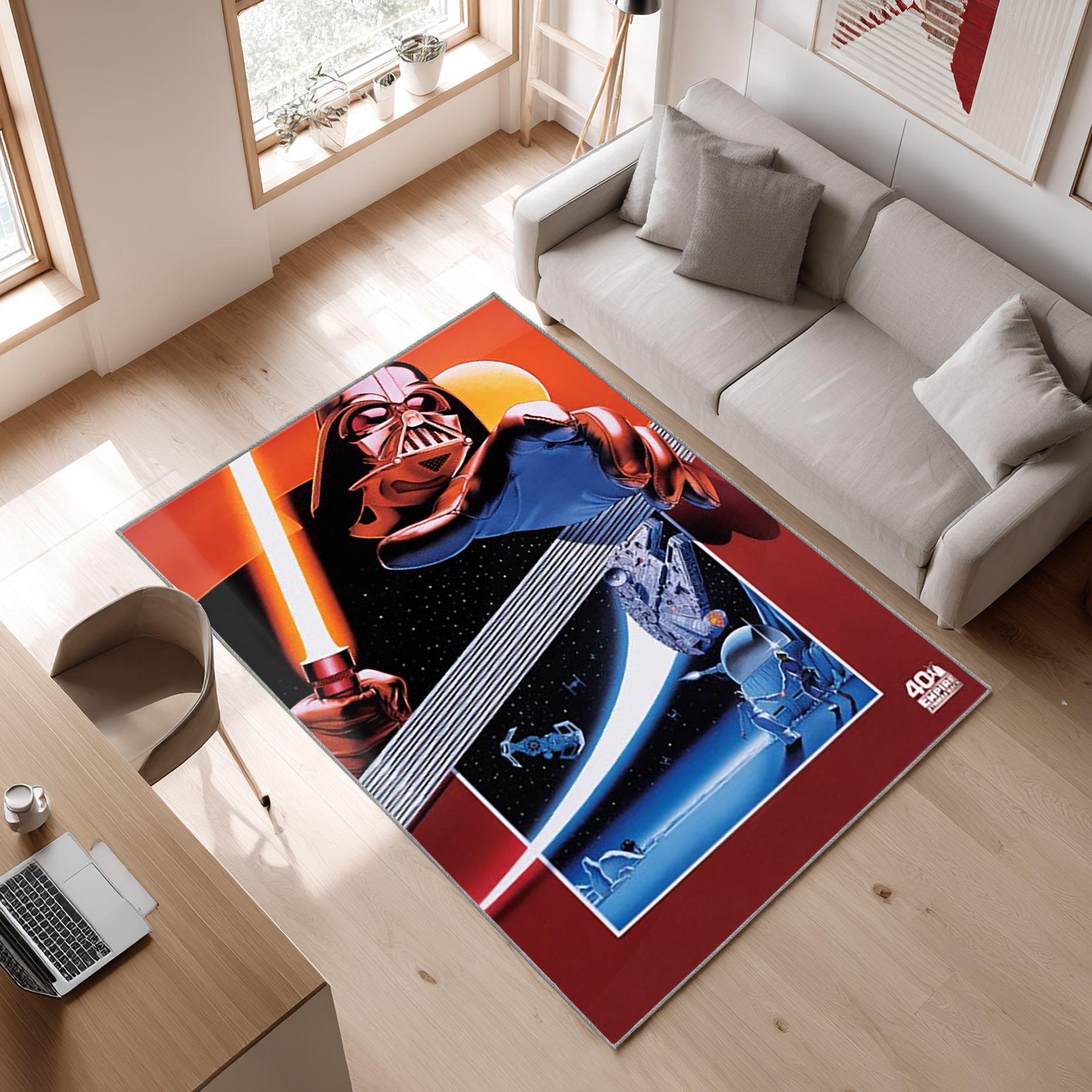 Mandalorian Baby Yoda Star Wars 127 Area Rug, Non-Slip Living Room Floor Mat, Soft Bedroom Carpet, Washable Home Decor