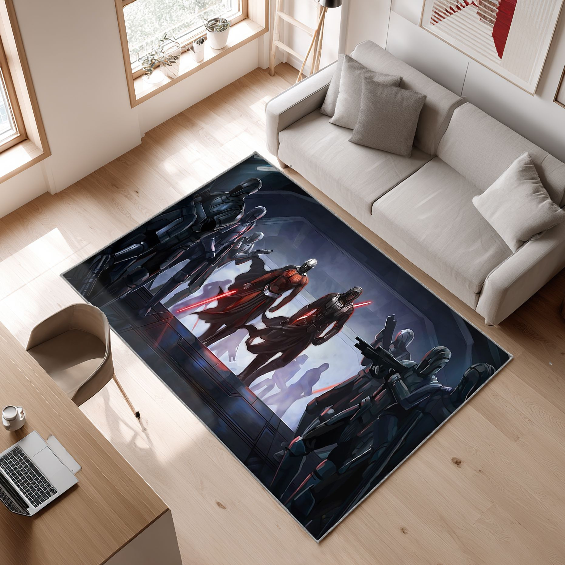 Mandalorian Baby Yoda Star Wars 67 Area Rug, Non-Slip Living Room Floor Mat, Soft Bedroom Carpet, Washable Home Decor