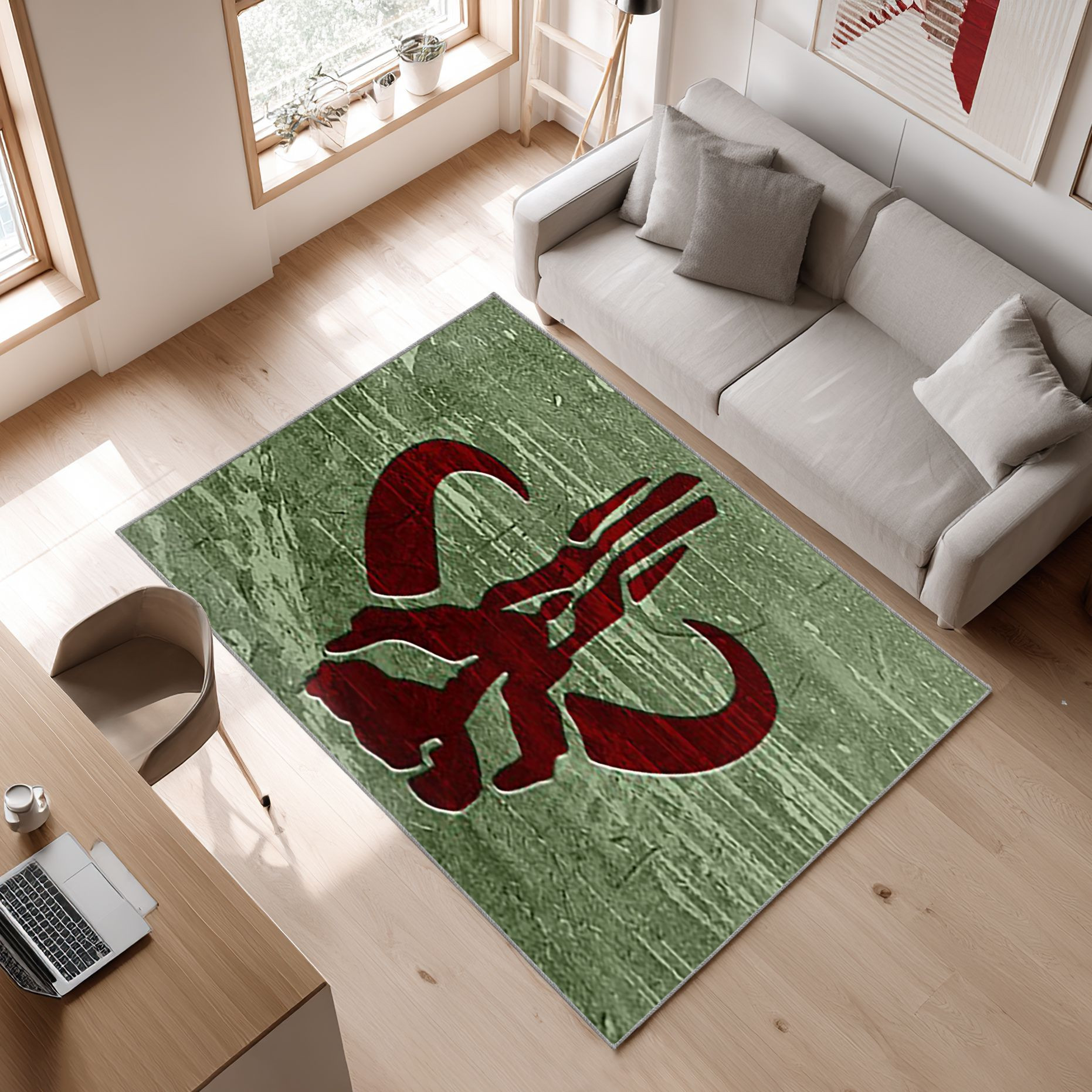 Mandalorian Star Wars 13 Area Rug, Non-Slip Living Room Floor Mat, Soft Bedroom Carpet, Washable Home Decor