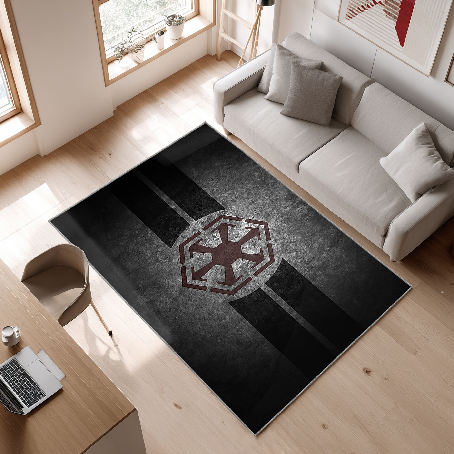 Mandalorian Star Wars 21 Area Rug, Non-Slip Living Room Floor Mat, Soft Bedroom Carpet, Washable Home Decor