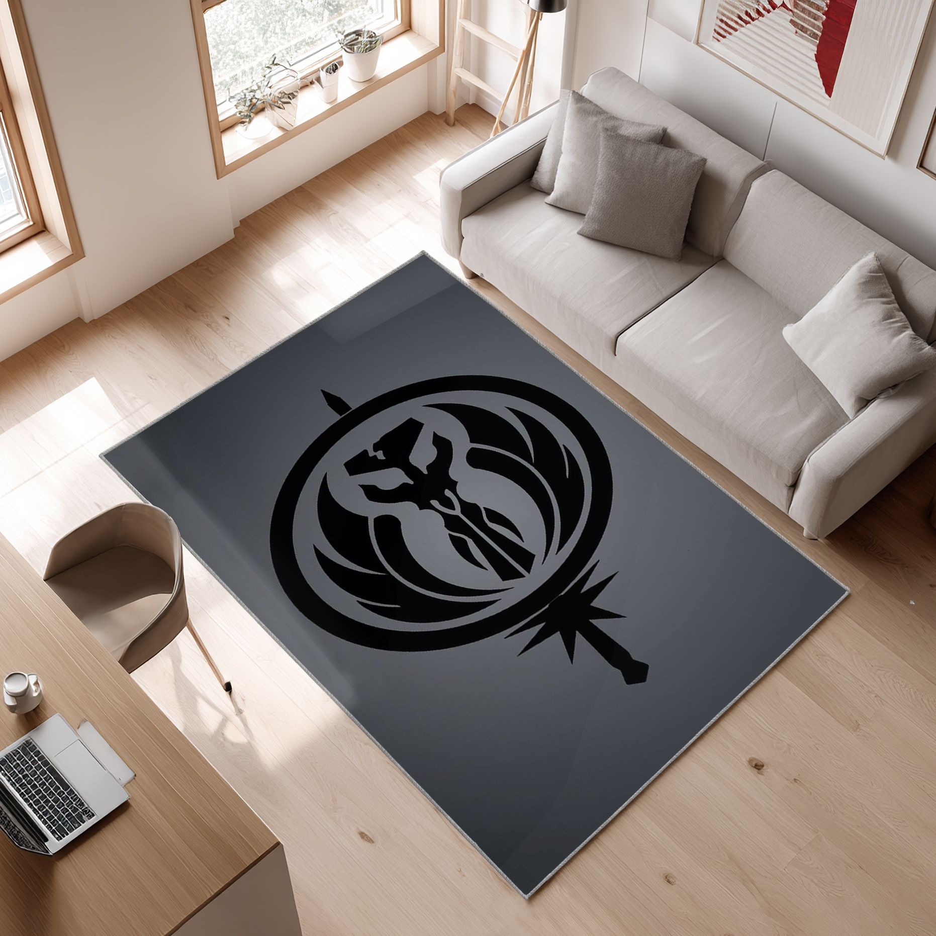 Mandalorian Star Wars 8 Area Rug, Non-Slip Living Room Floor Mat, Soft Bedroom Carpet, Washable Home Decor