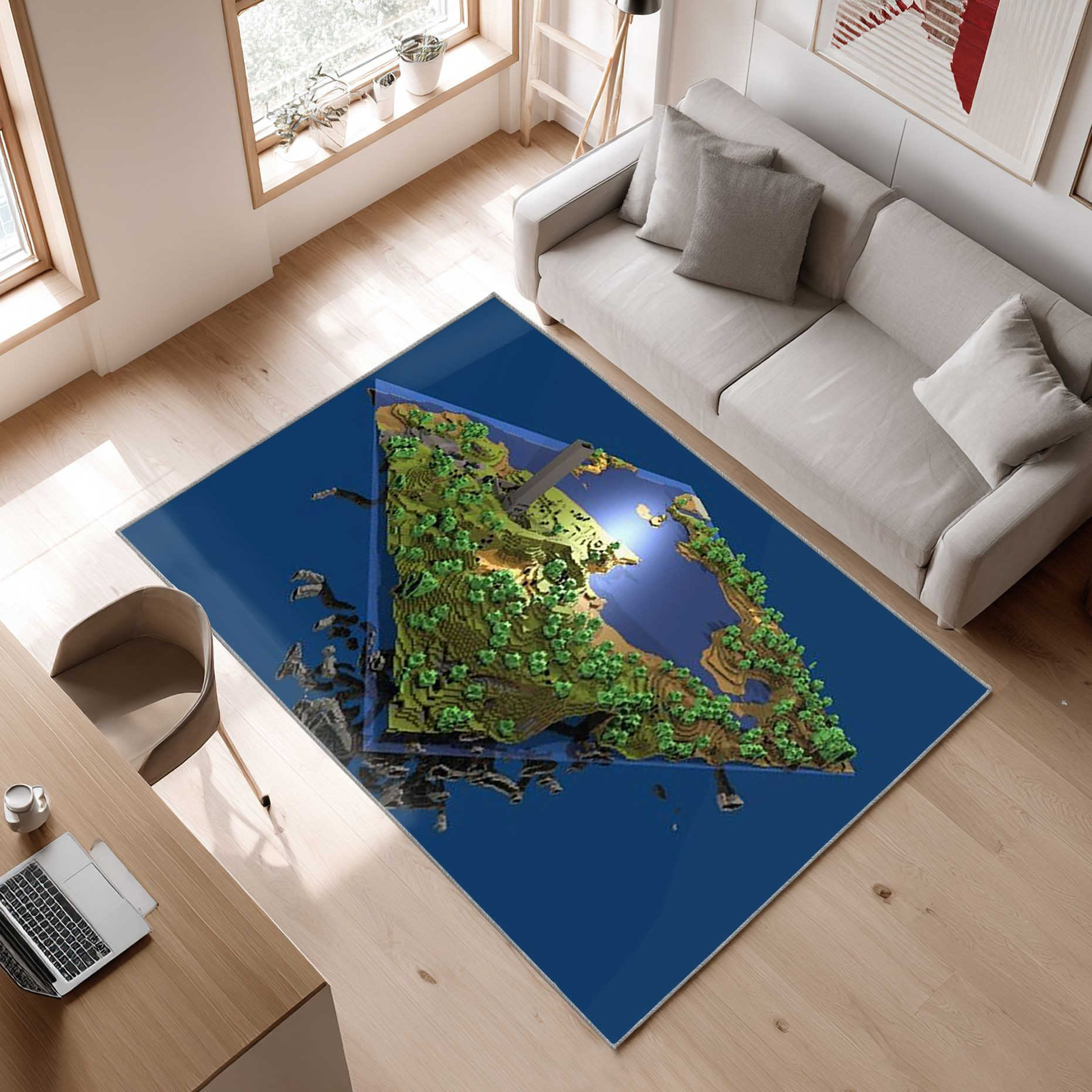 Minecraft Area Video Game_005 Area Rug, Non-Slip Living Room Floor Mat, Soft Bedroom Carpet, Washable Home Decor