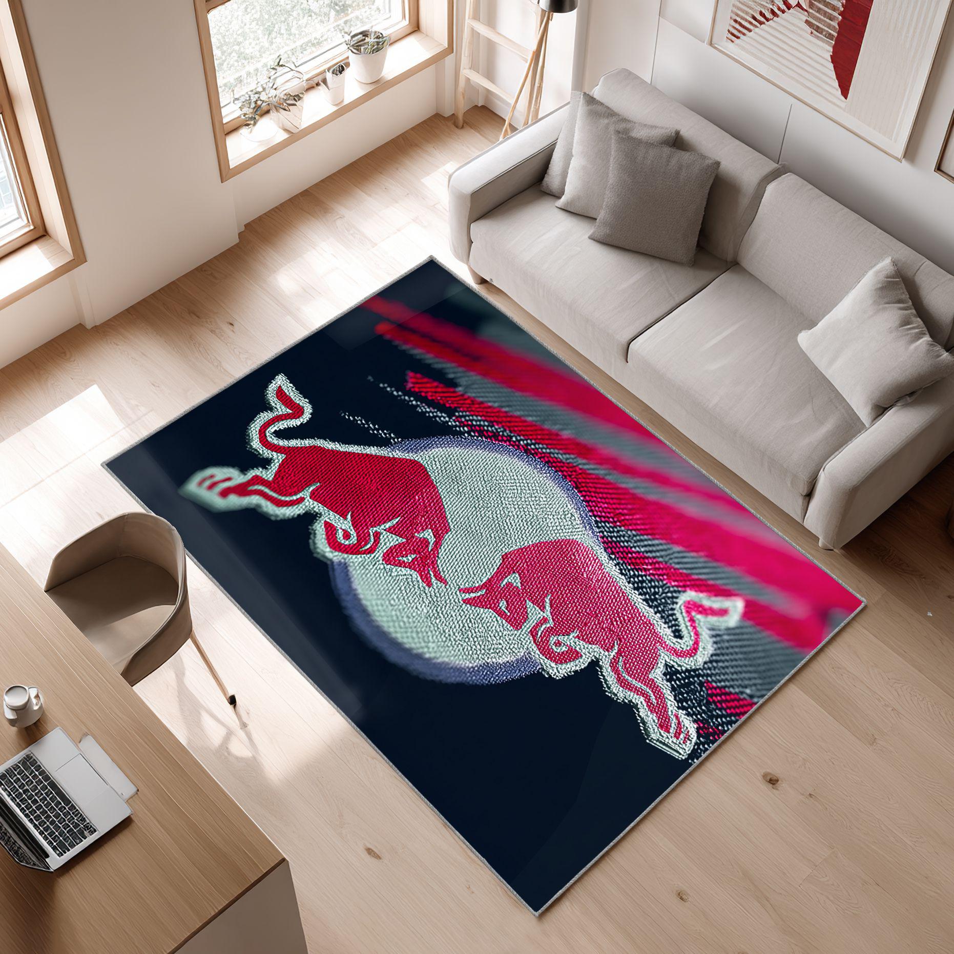 RB Leipzig Logo Classic Style Red White Collection 3 Area Rug, Non-Slip Living Room Floor Mat, Soft Bedroom Carpet, Washable Home Decor