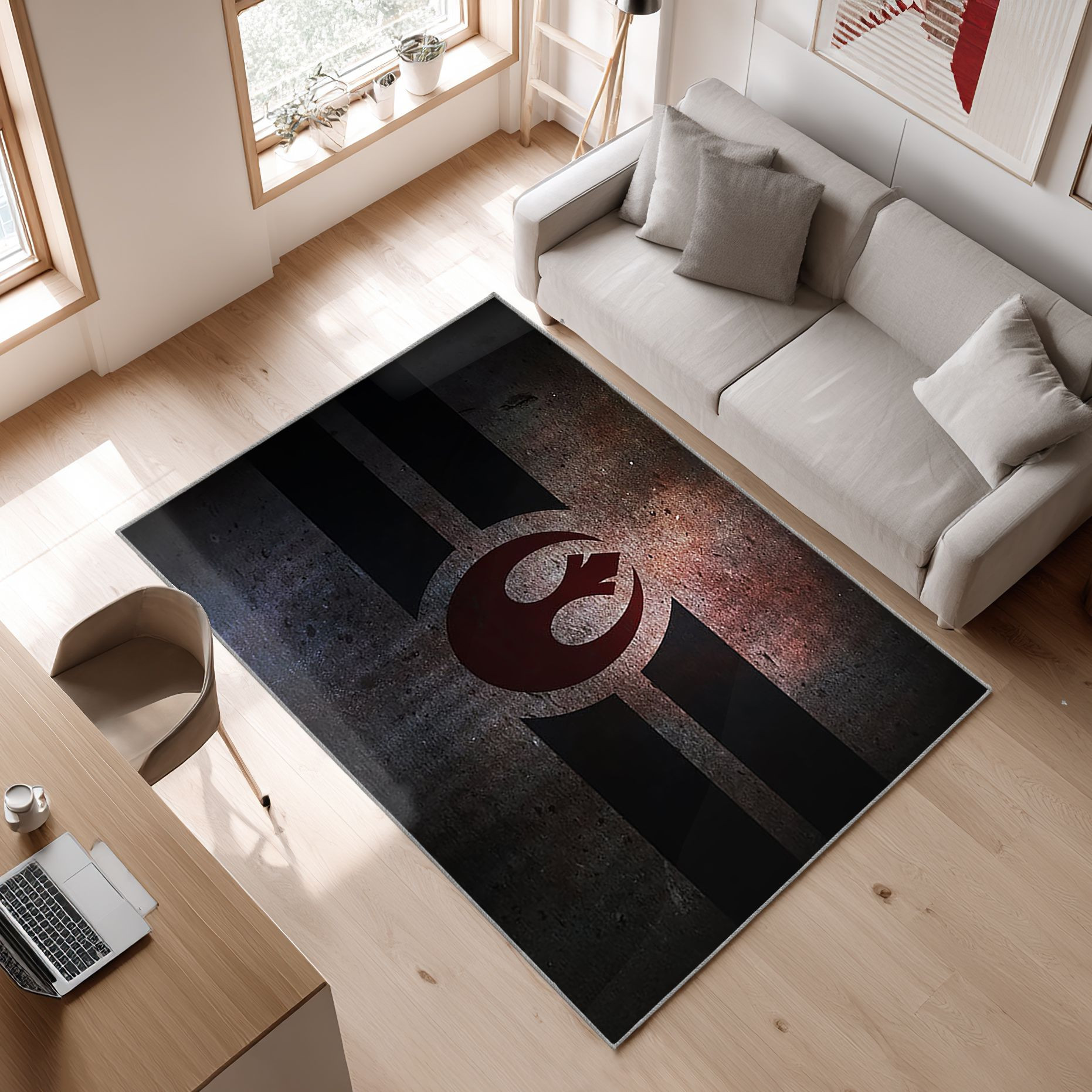 Rebellion Star Wars Area Rug, Non-Slip Living Room Floor Mat, Soft Bedroom Carpet, Washable Home Decor