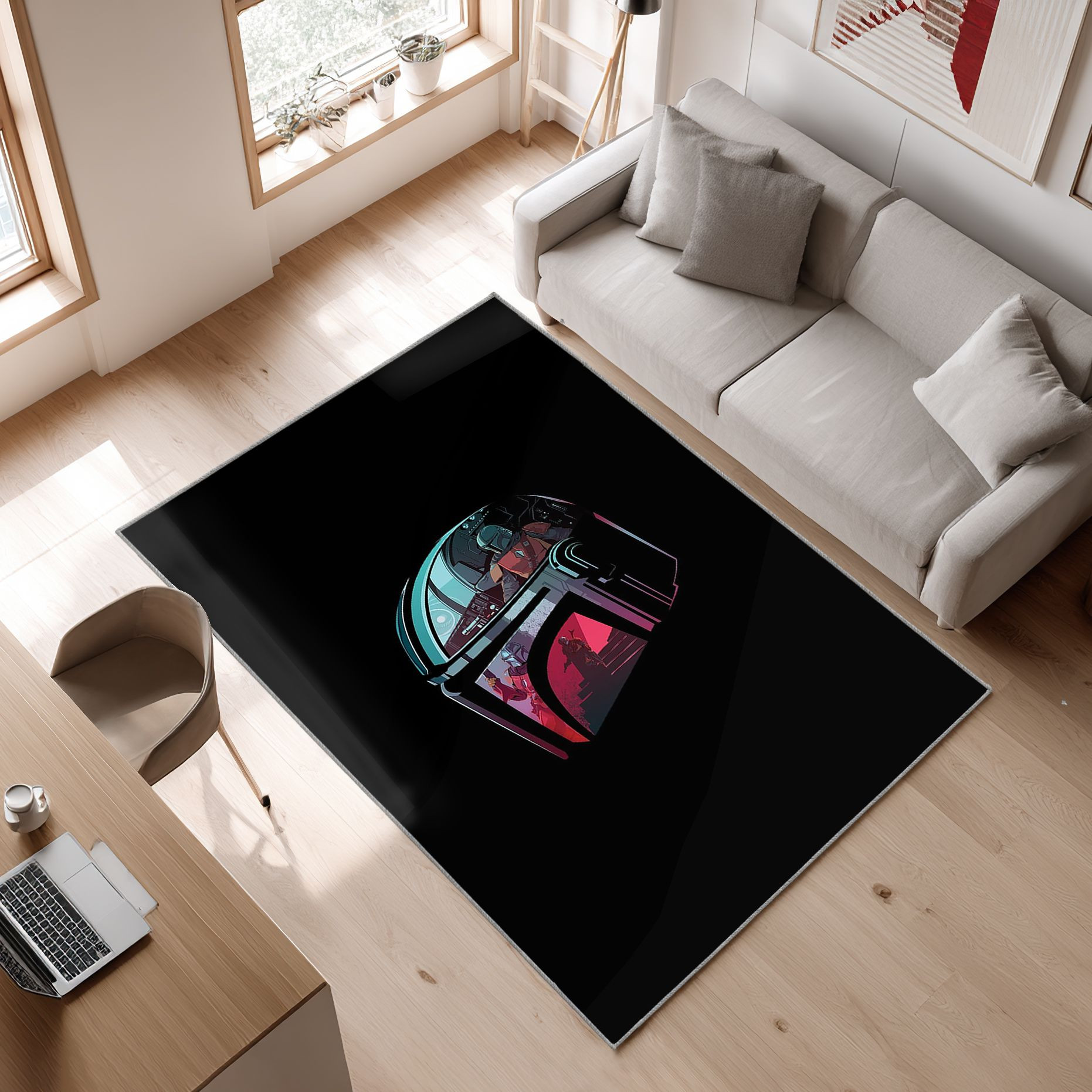Star Wars, Logo Area Rug, Non-Slip Living Room Floor Mat, Soft Bedroom Carpet, Washable Home Decor