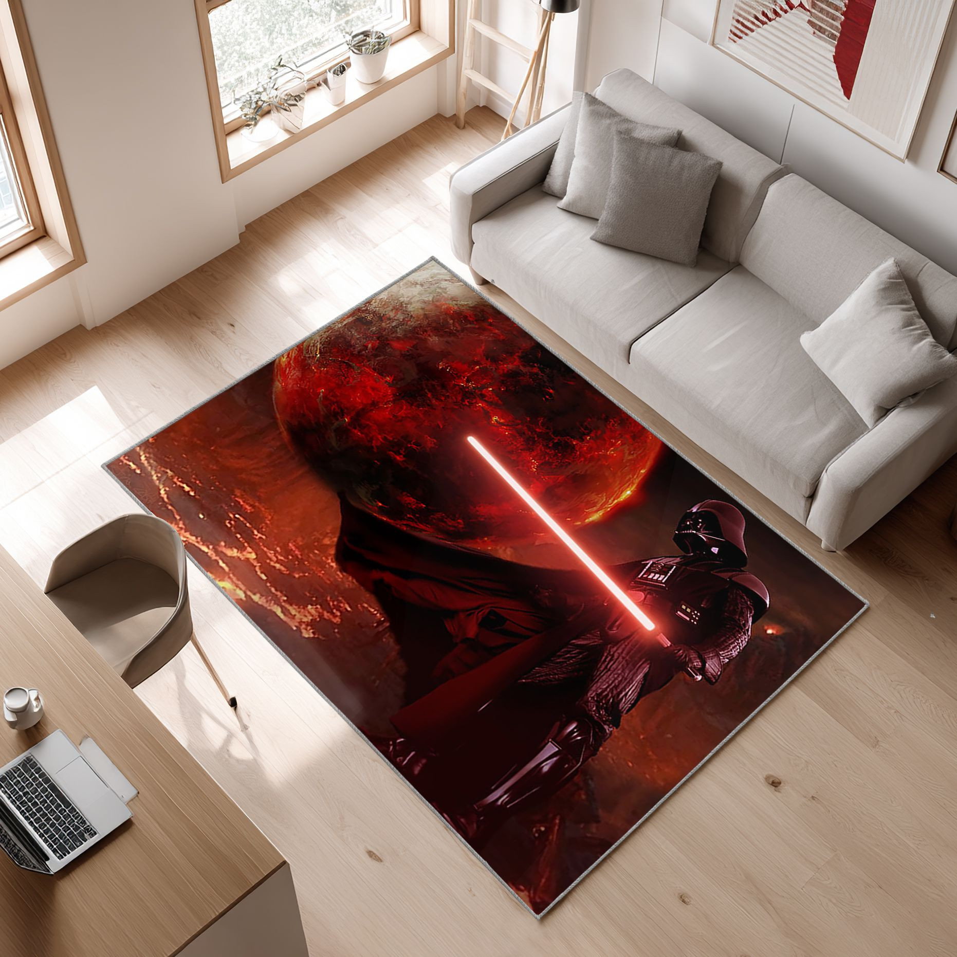 Star Wars Darth Vader Filmbereich Bodendekoration Die Us Dekoration V1 Area Rug, Non-Slip Living Room Floor Mat, Soft Bedroom Carpet, Washable Home Decor