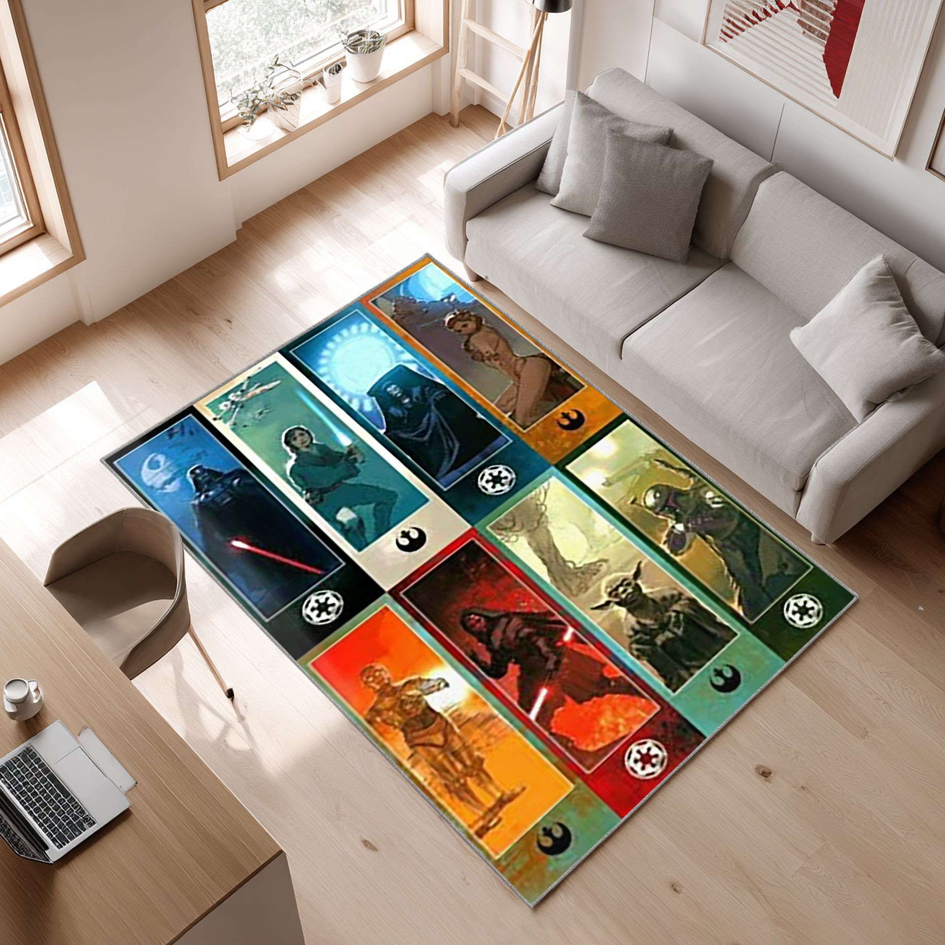 Star Wars Darth Vader Filmbereich Bodendekoration Die Us Dekoration V9 Area Rug, Non-Slip Living Room Floor Mat, Soft Bedroom Carpet, Washable Home Decor