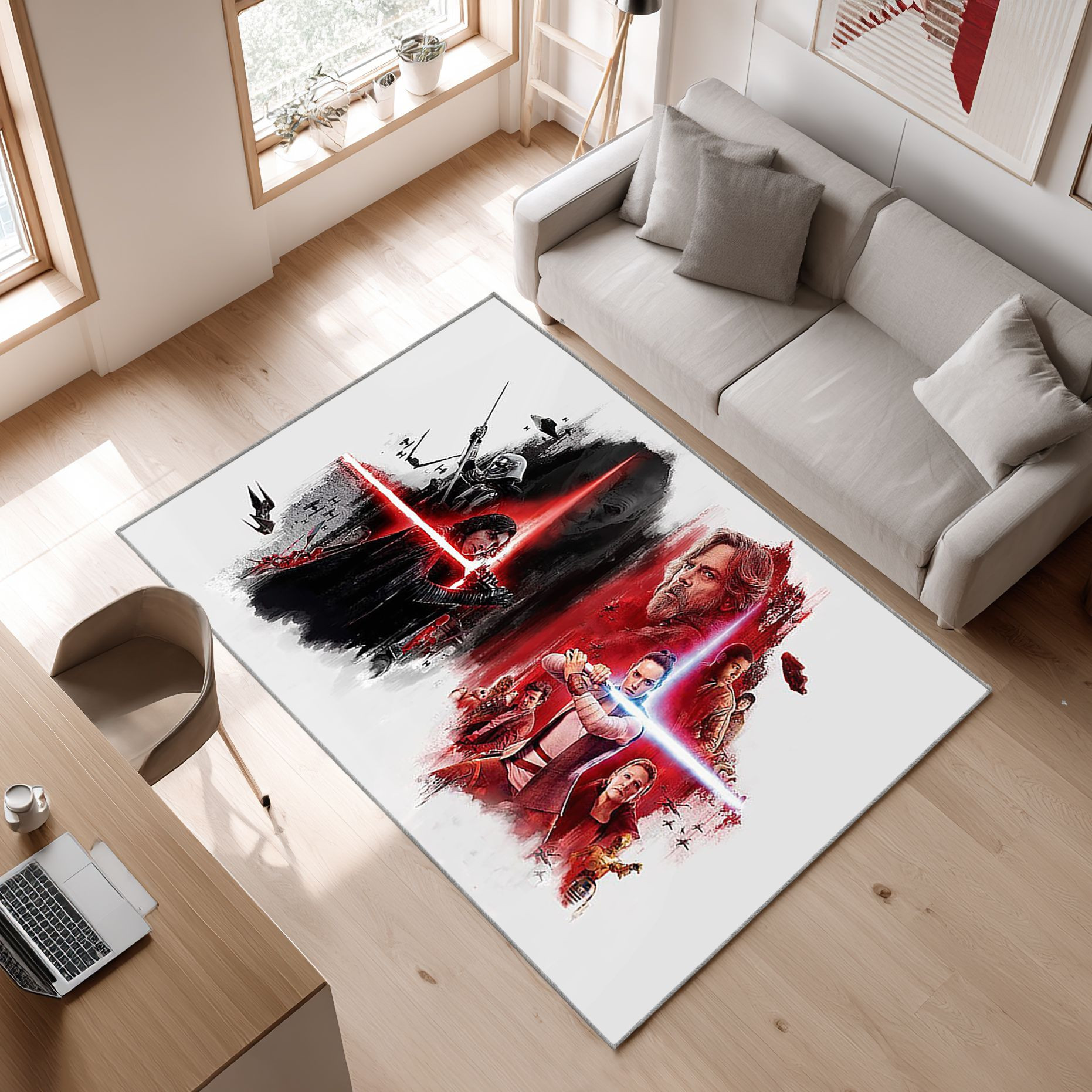 Star Wars Der Letzte Jedi Film Ofd 1909193 Area Rug, Non-Slip Living Room Floor Mat, Soft Bedroom Carpet, Washable Home Decor
