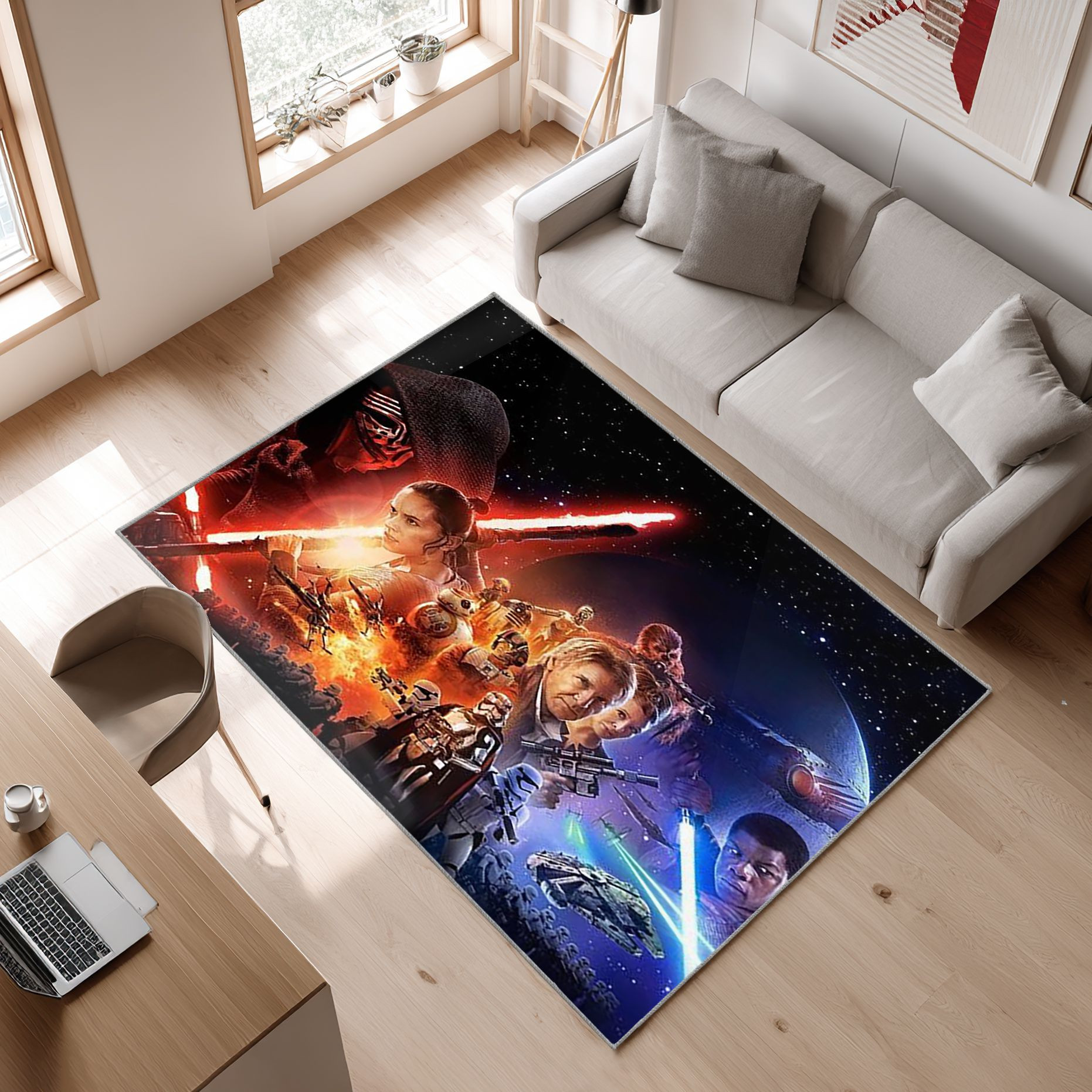 Star Wars Der Letzte Jedi Film Ofd 1909195 Area Rug, Non-Slip Living Room Floor Mat, Soft Bedroom Carpet, Washable Home Decor
