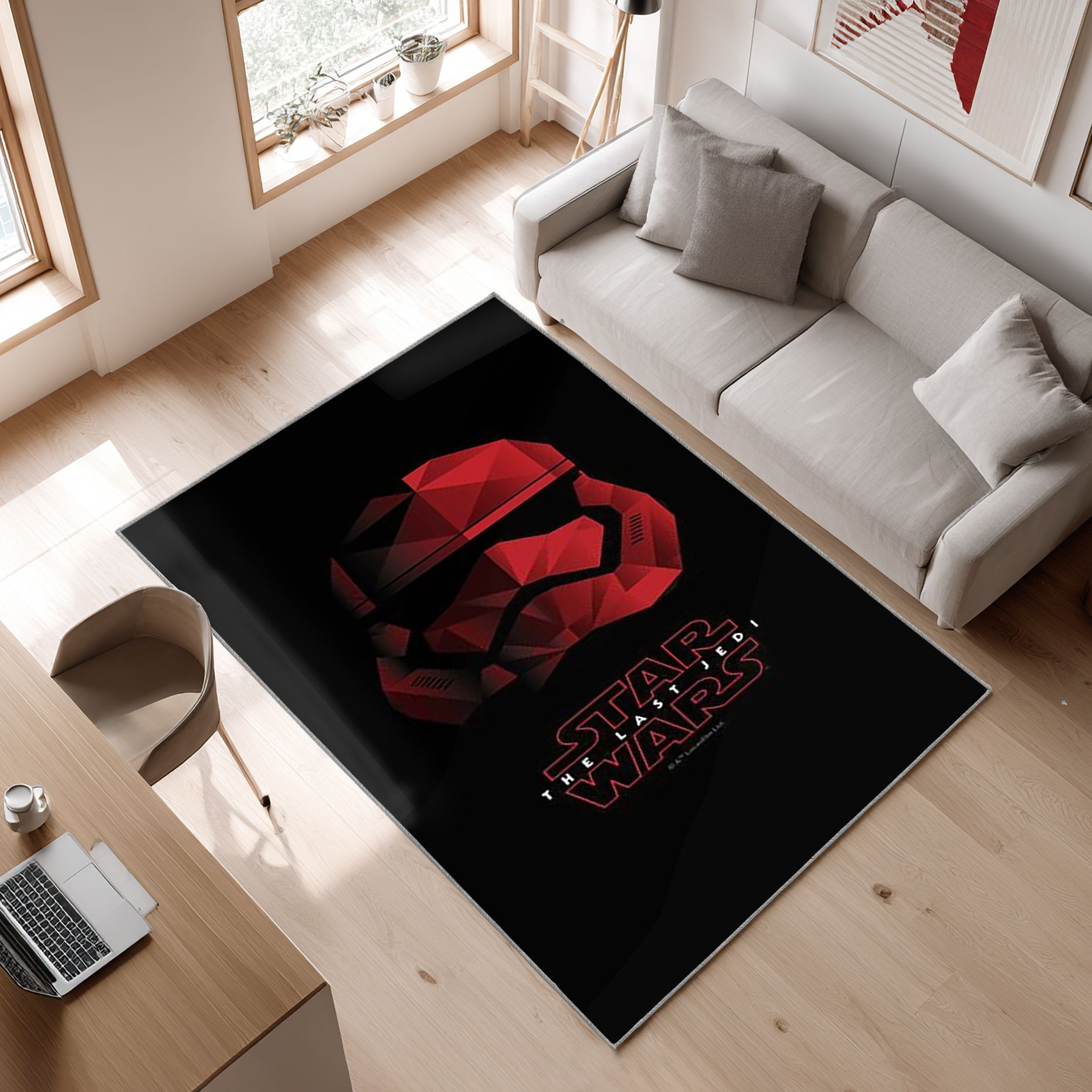 Star Wars Die Letzten Jedi 1 Area Rug, Non-Slip Living Room Floor Mat, Soft Bedroom Carpet, Washable Home Decor