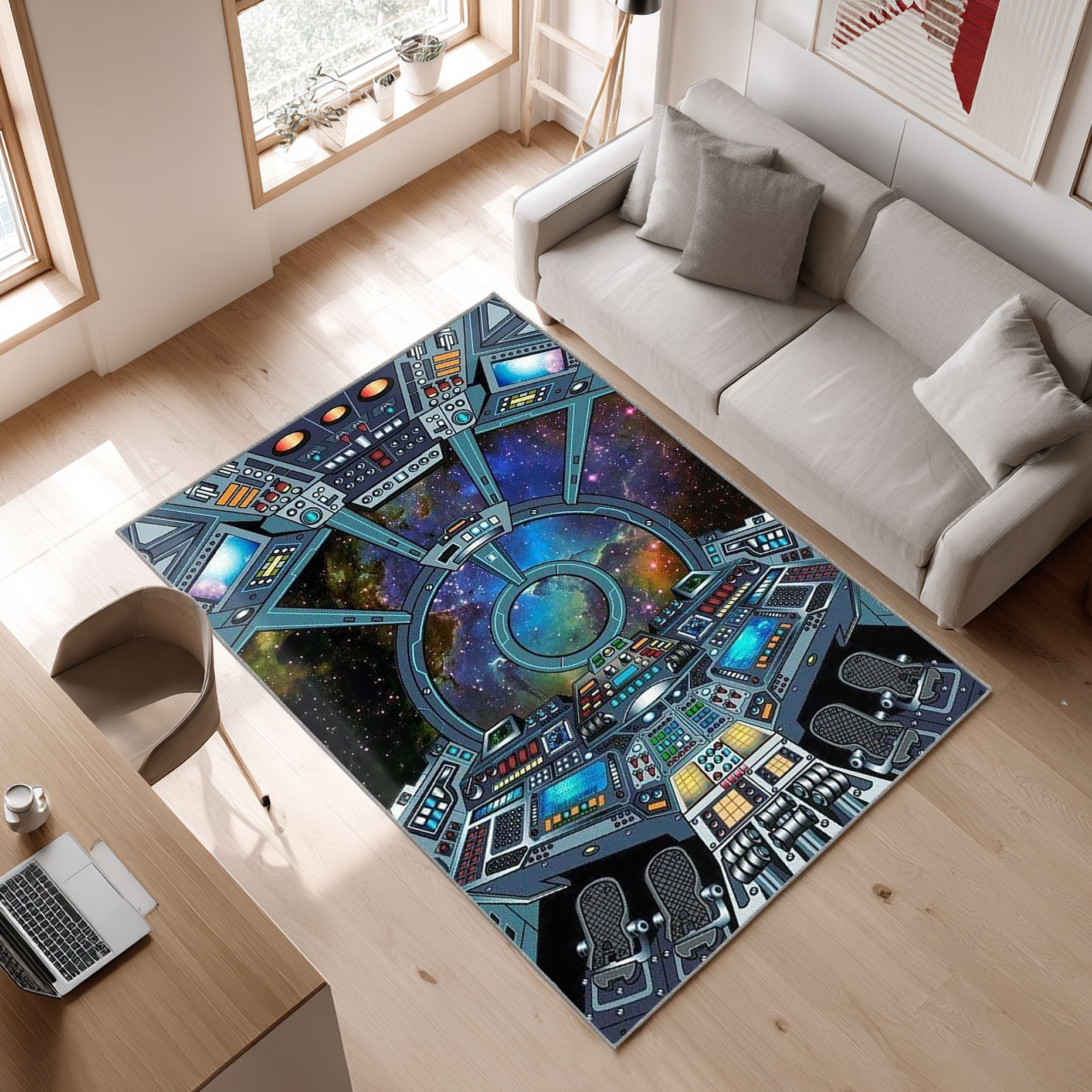 Star Wars Fans Art Millennium Falcon Film Area Rug, Non-Slip Living Room Floor Mat, Soft Bedroom Carpet, Washable Home Decor