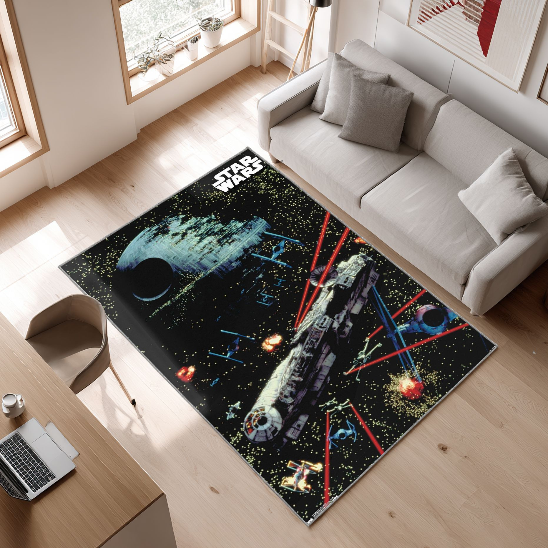 Star Wars Fans Saga Space Area Film Area Rug, Non-Slip Living Room Floor Mat, Soft Bedroom Carpet, Washable Home Decor