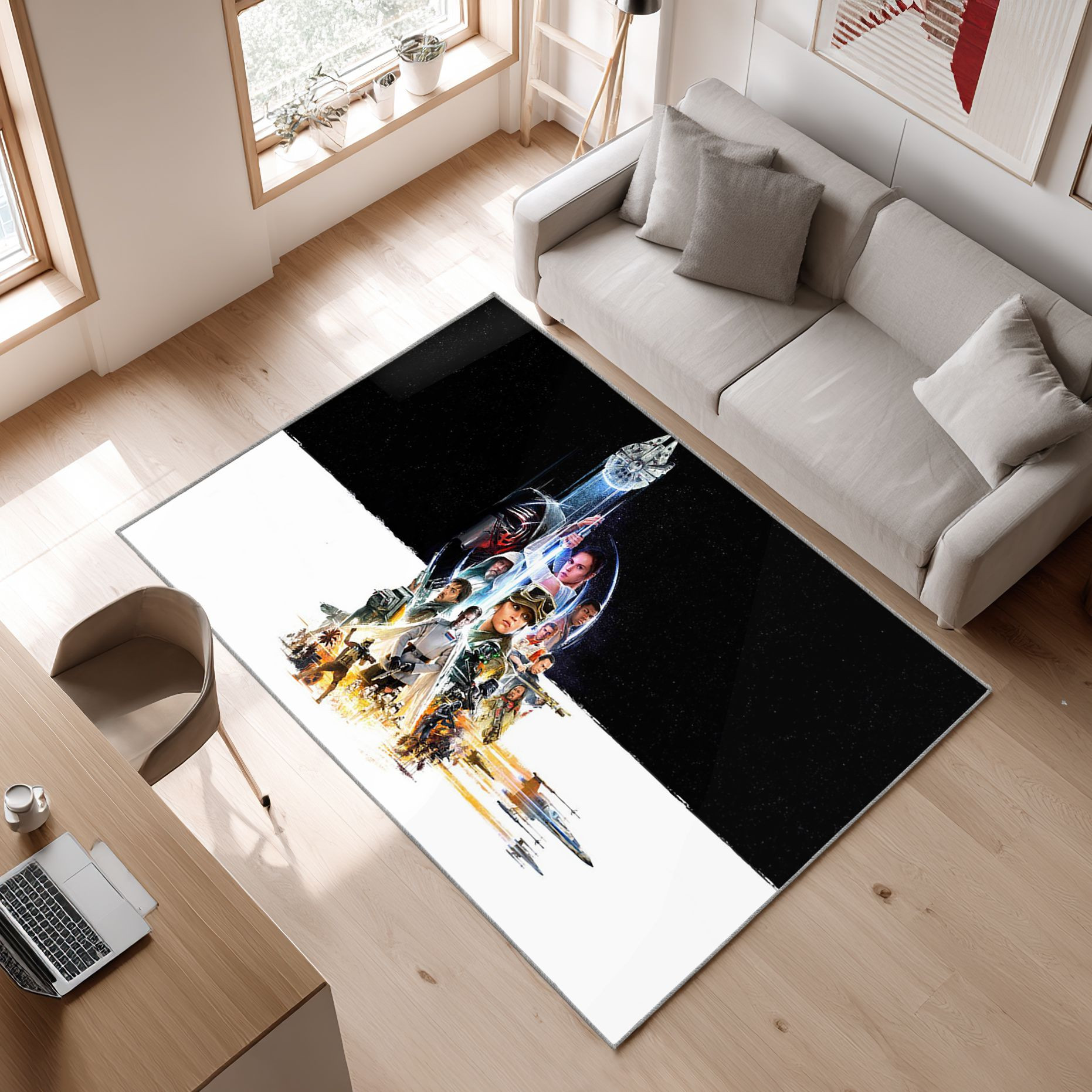 Star Wars Feier Area Rug, Non-Slip Living Room Floor Mat, Soft Bedroom Carpet, Washable Home Decor