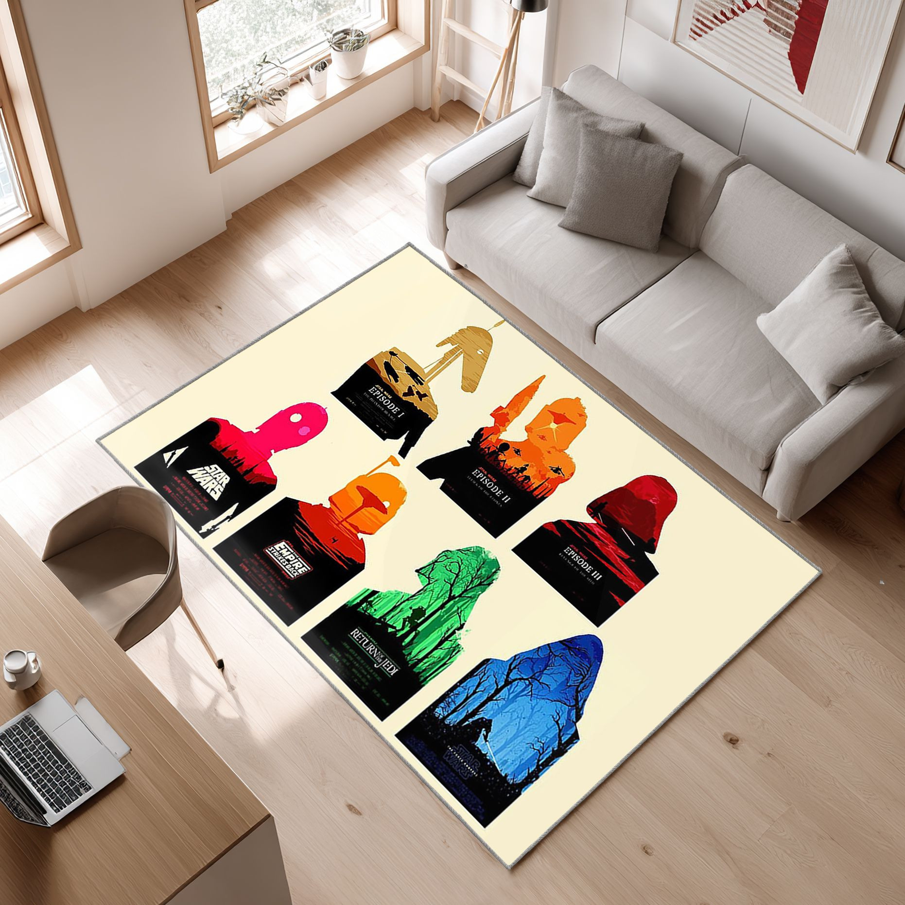 Star Wars Film Bodendekoration Area Rug, Non-Slip Living Room Floor Mat, Soft Bedroom Carpet, Washable Home Decor