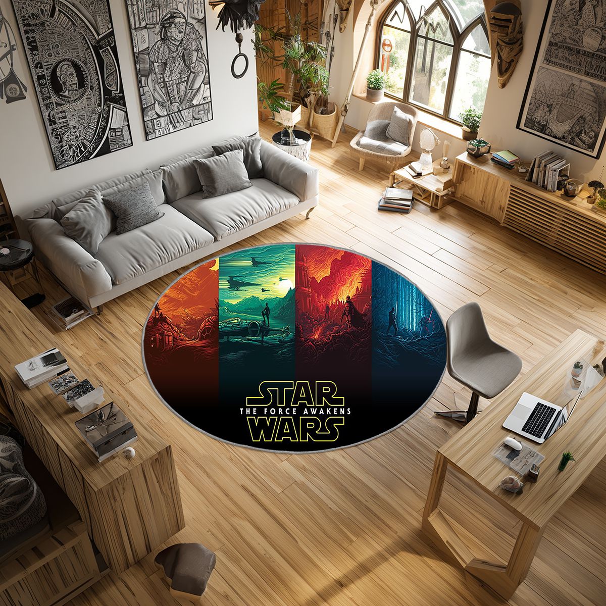 Star Wars Poster Logo Area Rug, Non-Slip Living Room Floor Mat, Soft Bedroom Carpet, Washable Home Decor - Image 2