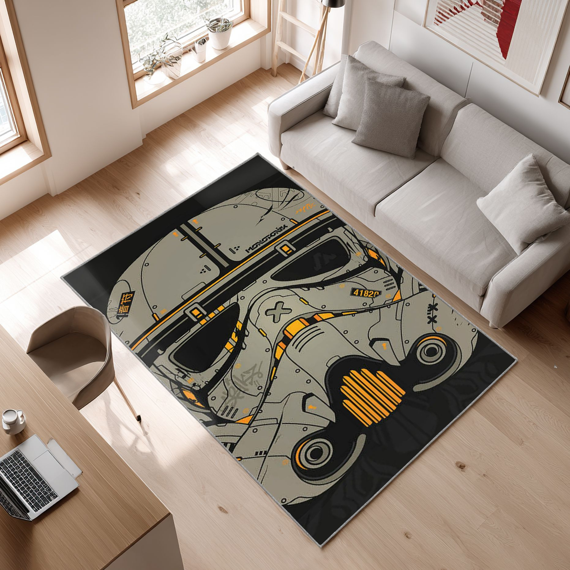 Stormtrooper, Star Wars Area Rug, Non-Slip Living Room Floor Mat, Soft Bedroom Carpet, Washable Home Decor