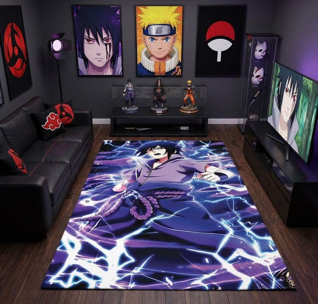 Uchiha Sasuke 1 Area Rug, Non-Slip Living Room Floor Mat, Soft Bedroom Carpet, Washable Home Decor