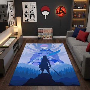 Uchiha Sasuke Naruto 3 Area Rug, Non-Slip Living Room Floor Mat, Soft Bedroom Carpet, Washable Home Decor