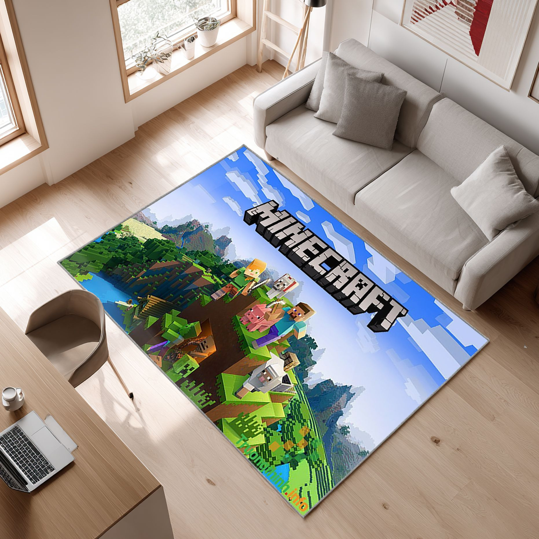 Ultimativer Leitfaden Fur Eltern Zu Minecraft_001 Area Rug, Non-Slip Living Room Floor Mat, Soft Bedroom Carpet, Washable Home Decor