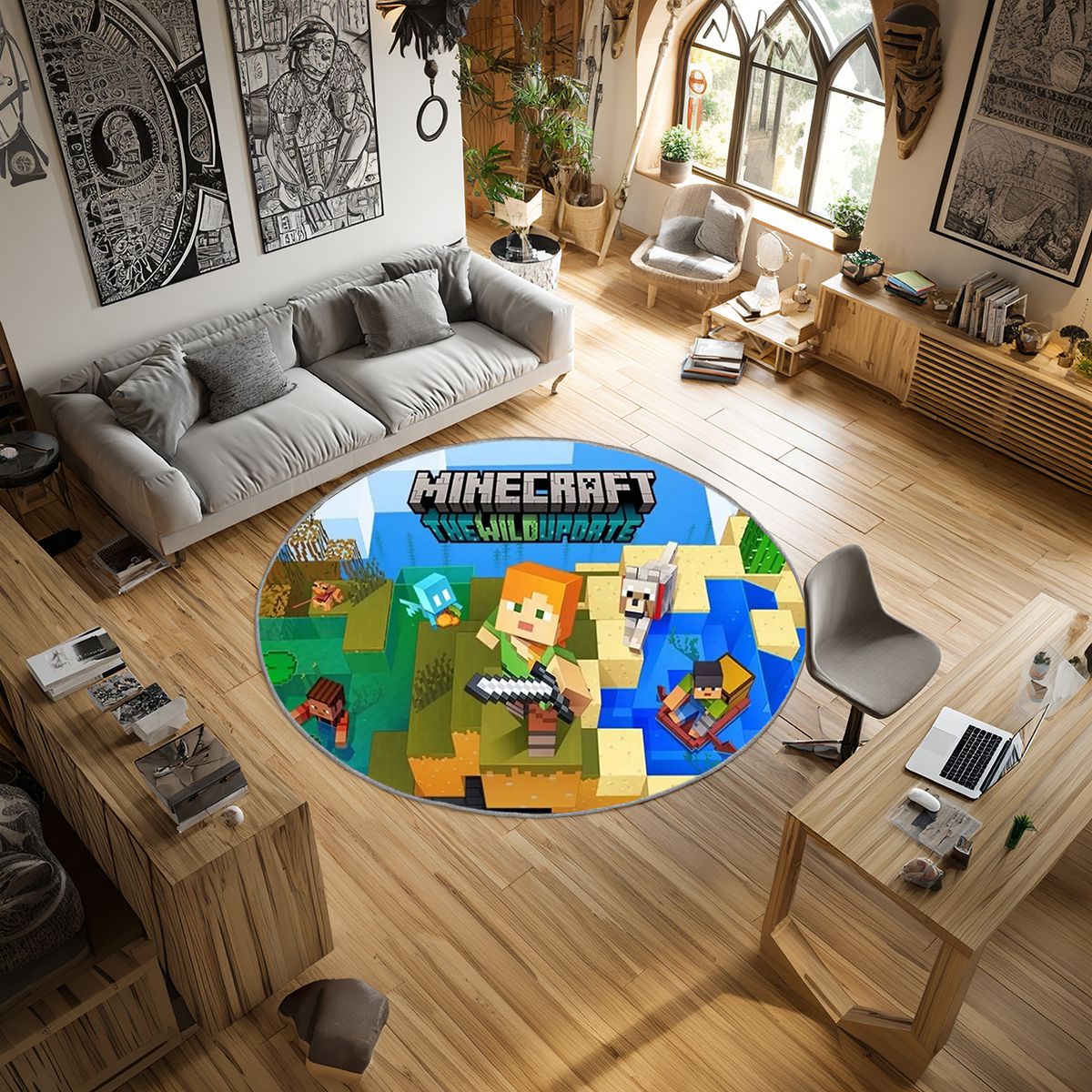 World Gamer Rufen Zur Rettung Von Minecraft Auf_001 Area Rug, Non-Slip Living Room Floor Mat, Soft Bedroom Carpet, Washable Home Decor World Gamer Rufen Zur Rettung Von Minecraft Auf_001 Area Rug, Non-Slip Living Room Floor Mat, Soft Bedroom Carpet, Washable Home Decor - Image 2