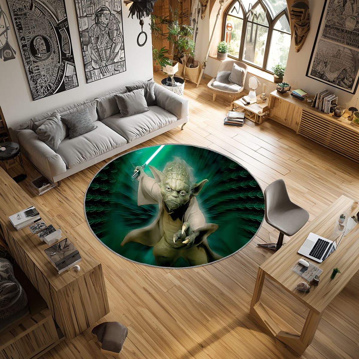 Yoda Star Wars , Yoda, Star Wars Area Rug, Non-Slip Living Room Floor Mat, Soft Bedroom Carpet, Washable Home Decor - Image 2